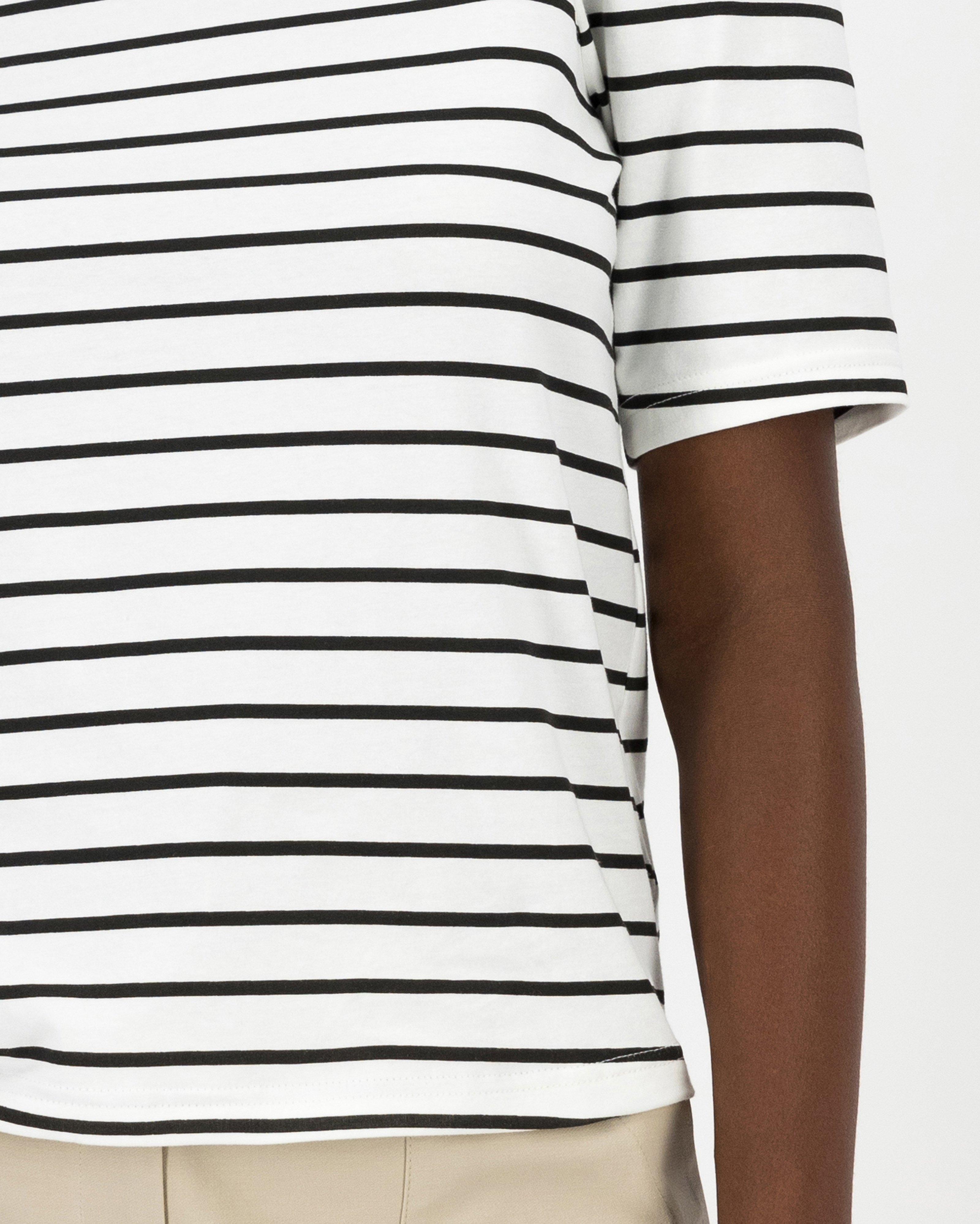 Danica Striped Short Sleeve Top -  Milk