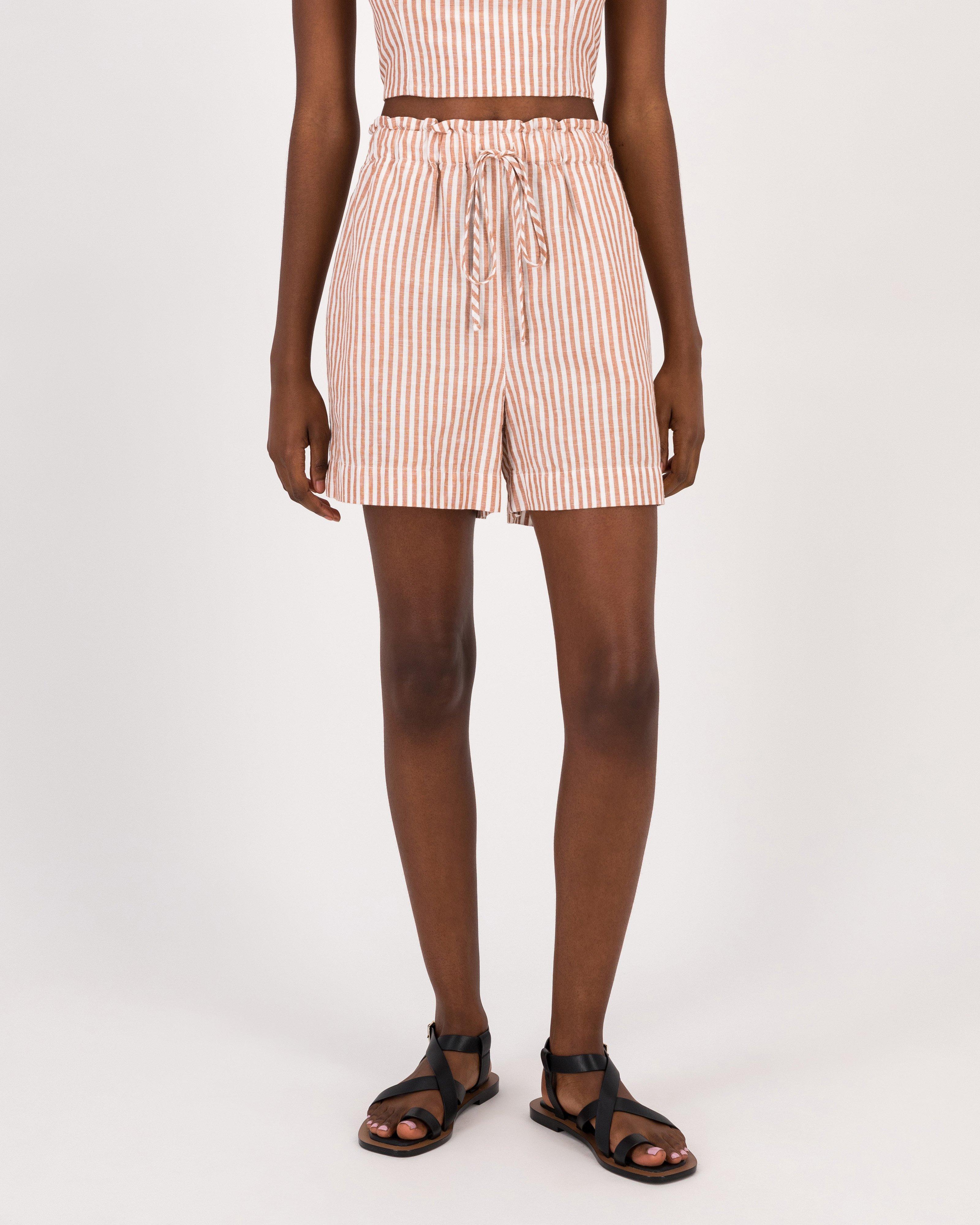 Maja Stripe Short -  Brown