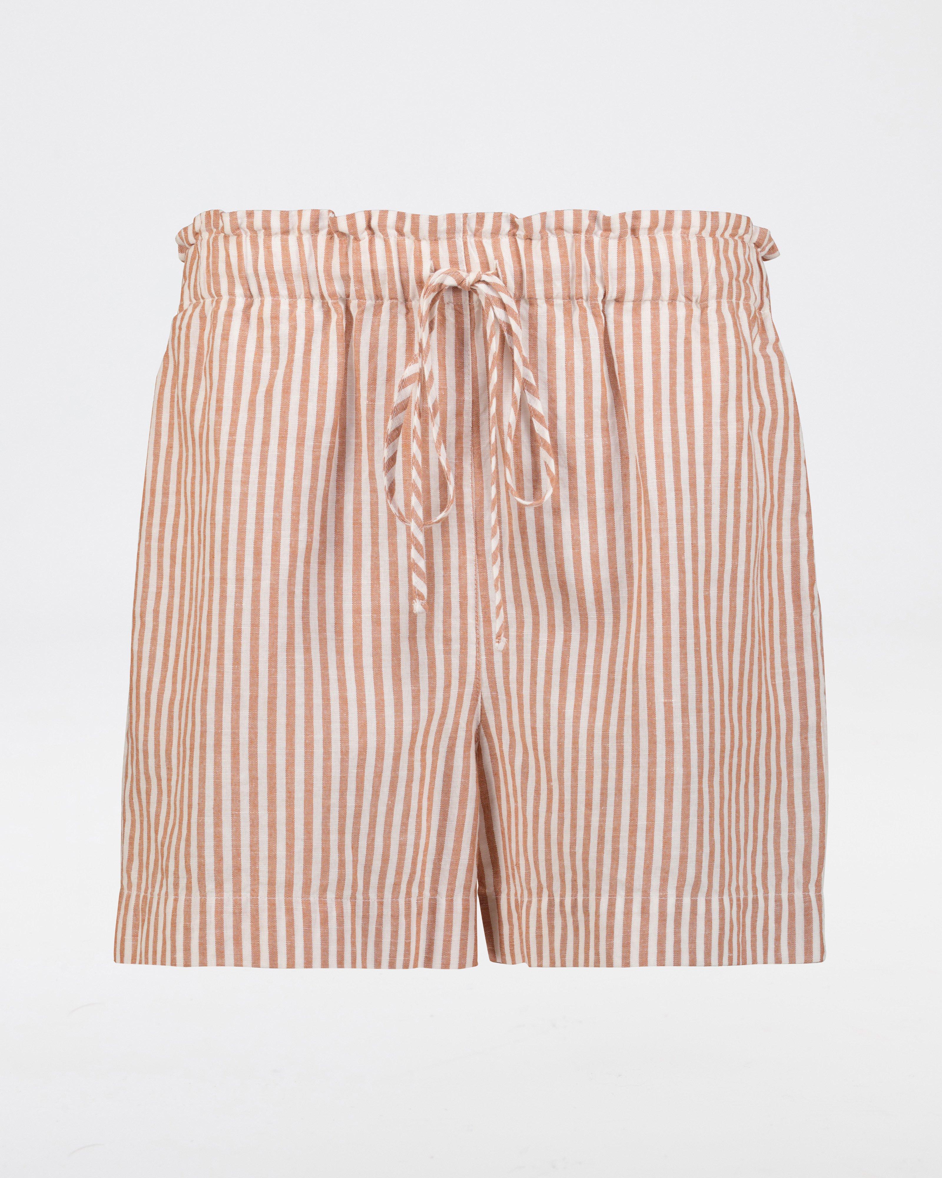 Maja Stripe Short -  Brown