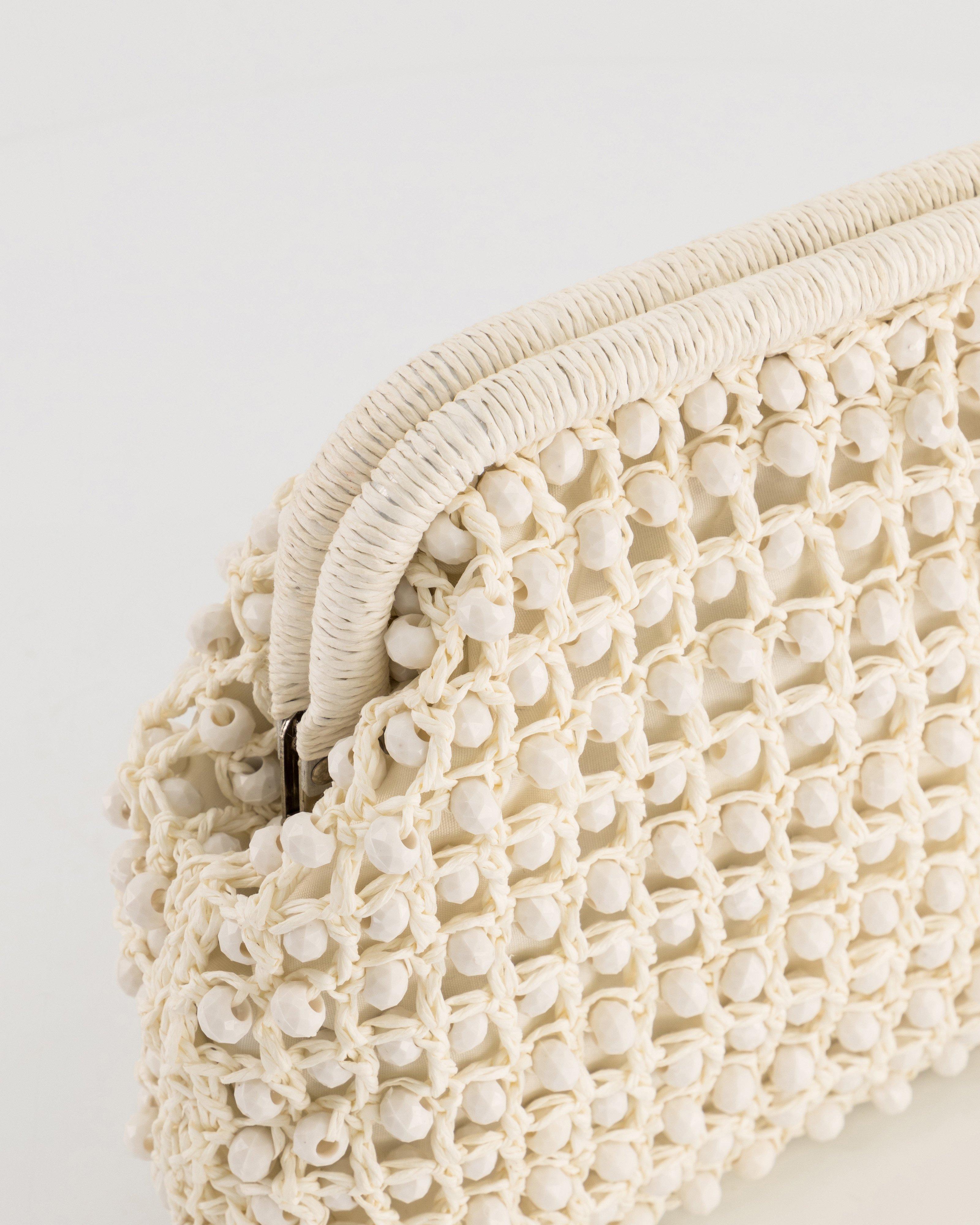 Addison Raffia and Beaded Clutch Bag - Poetry Clothing Store