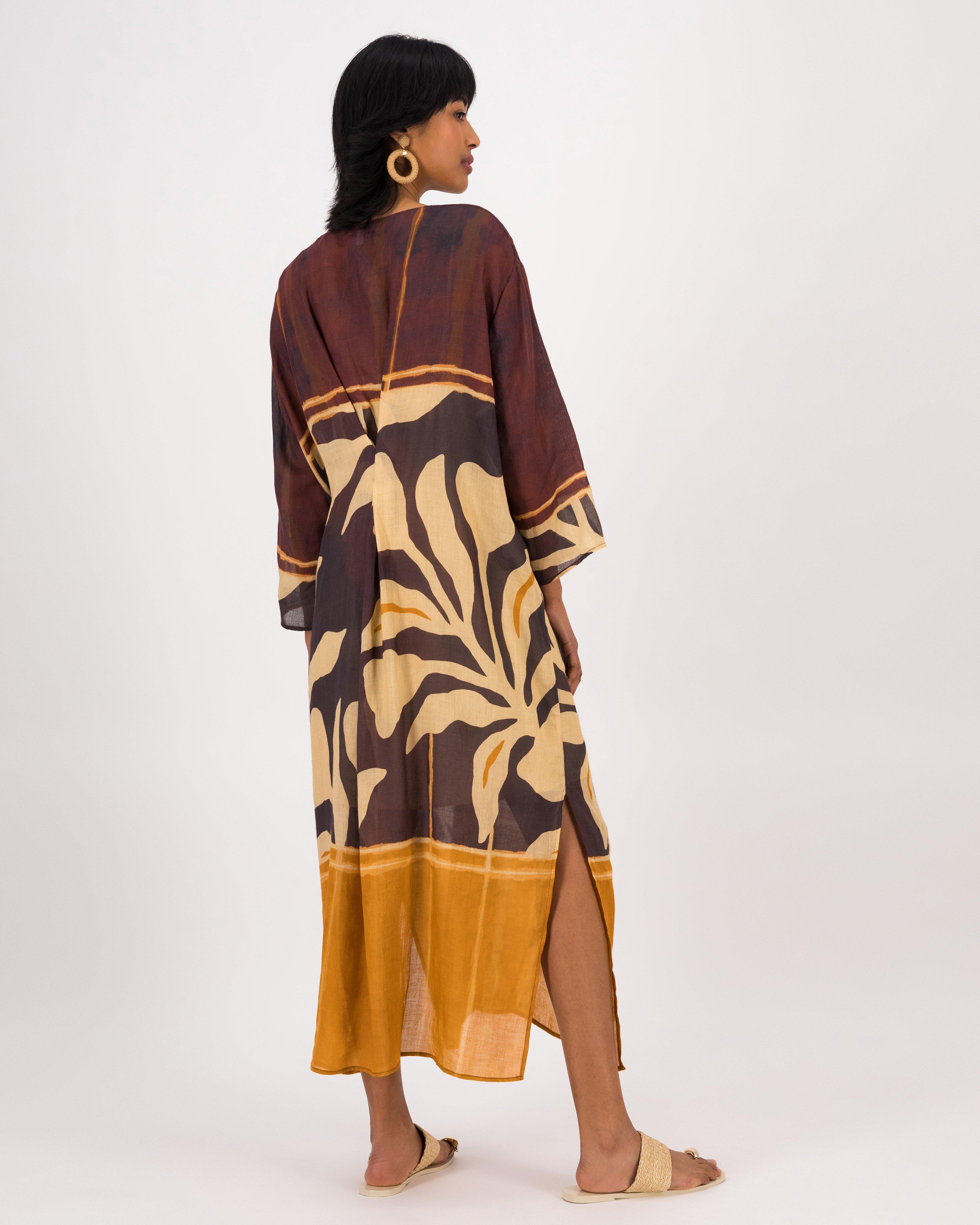 Adele Kaftan Dress -  Brown