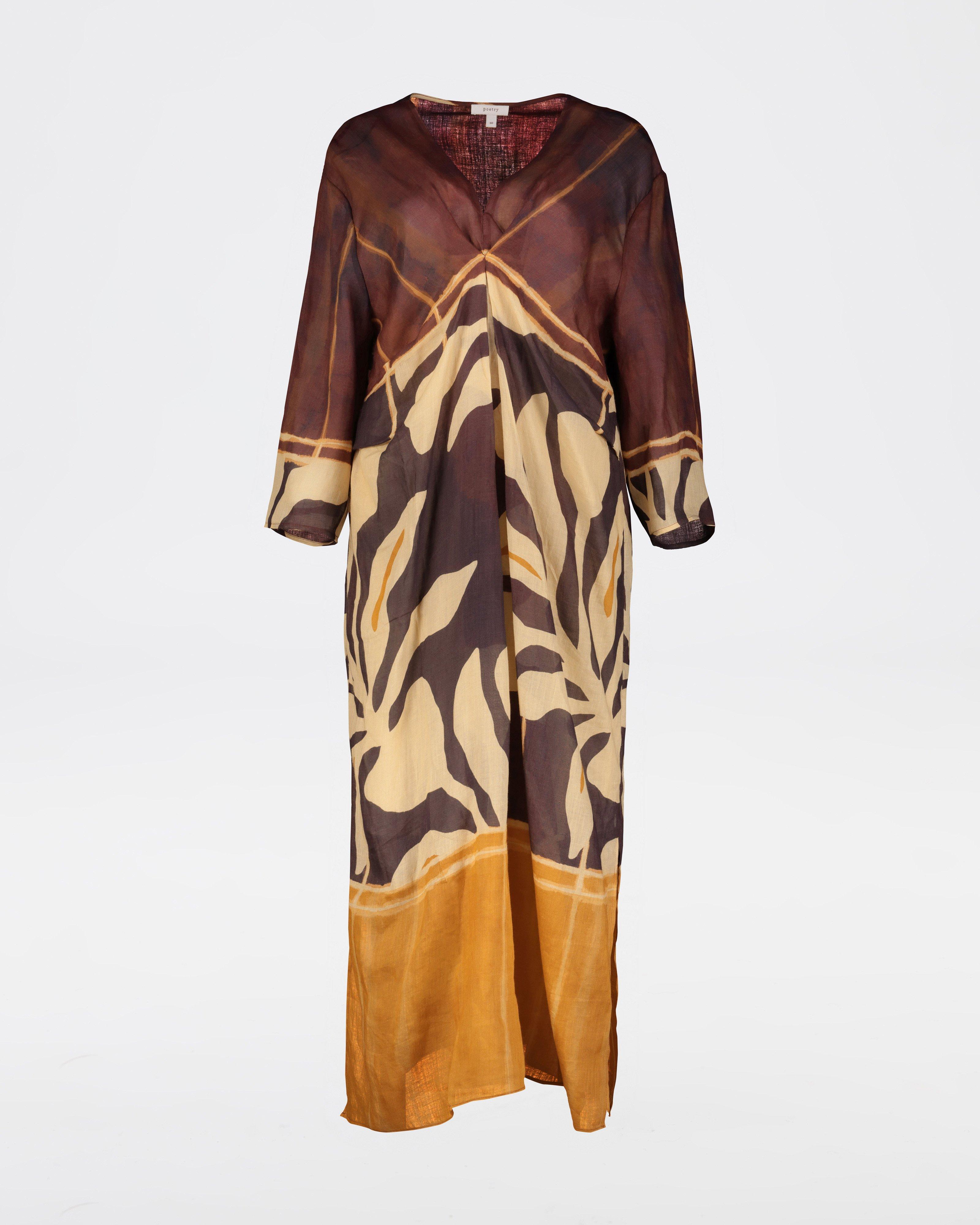 Adele Kaftan Dress -  Brown