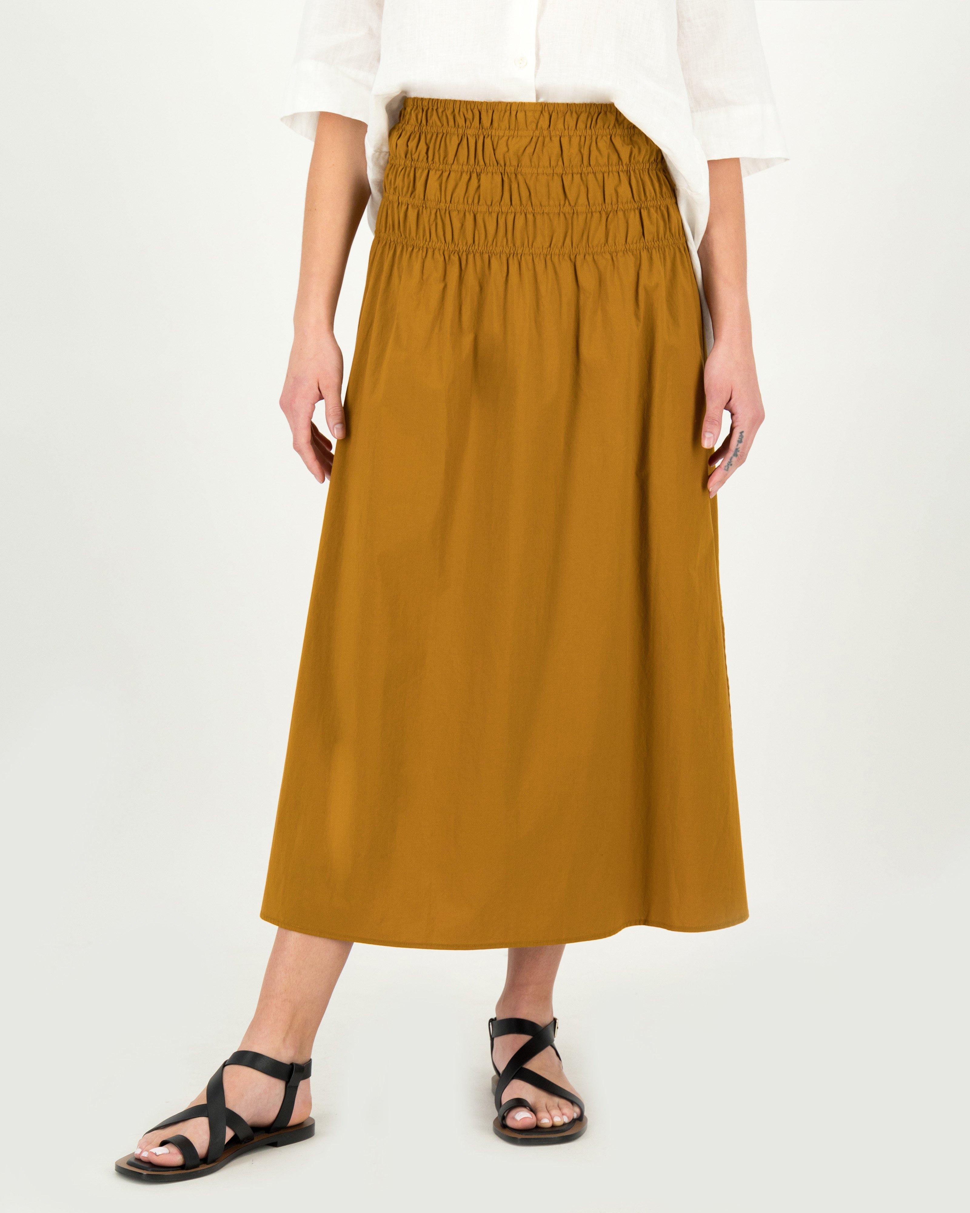 Rosie Basque Maxi Skirt -  Brown