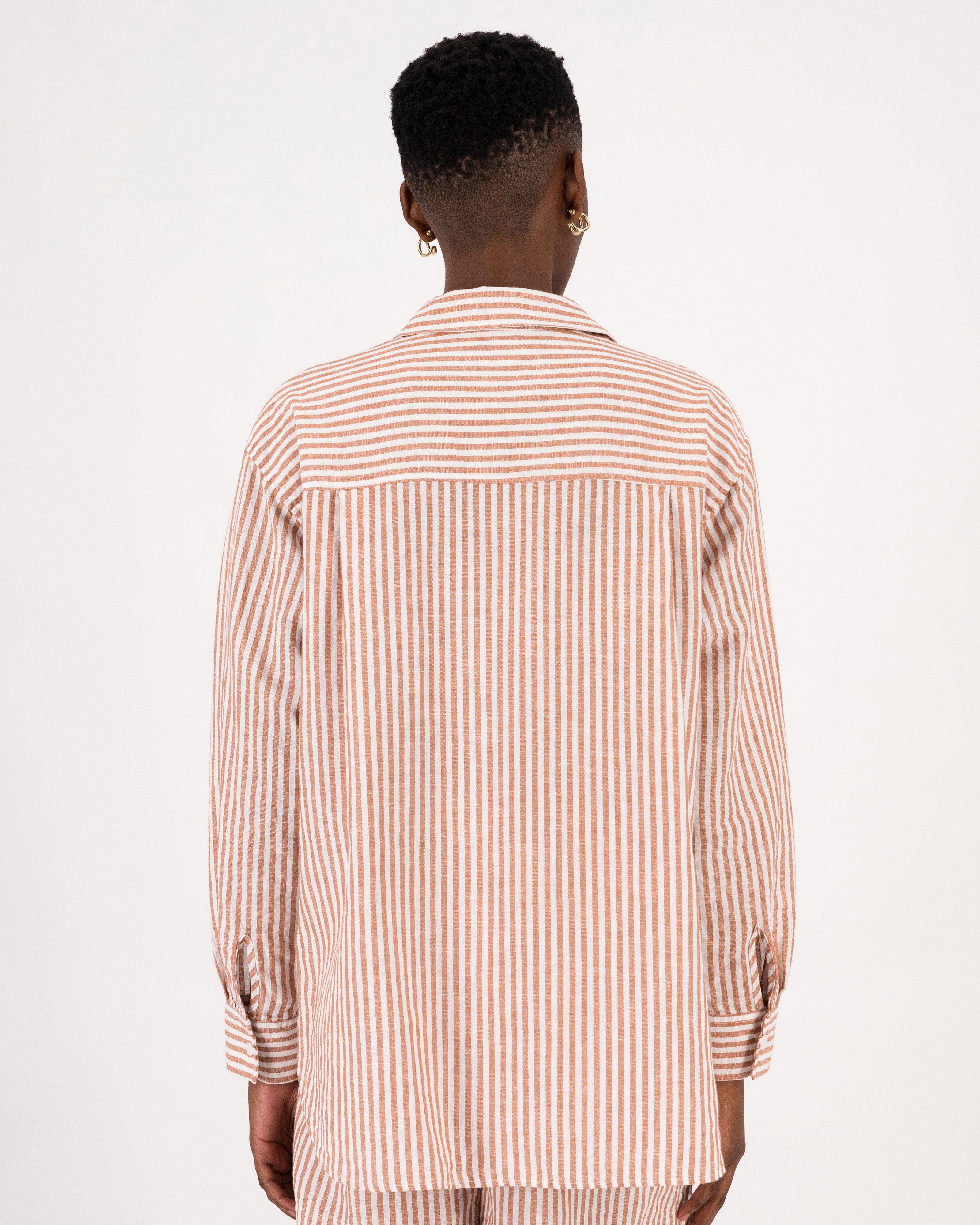 Maja Striped Shirt -  Brown