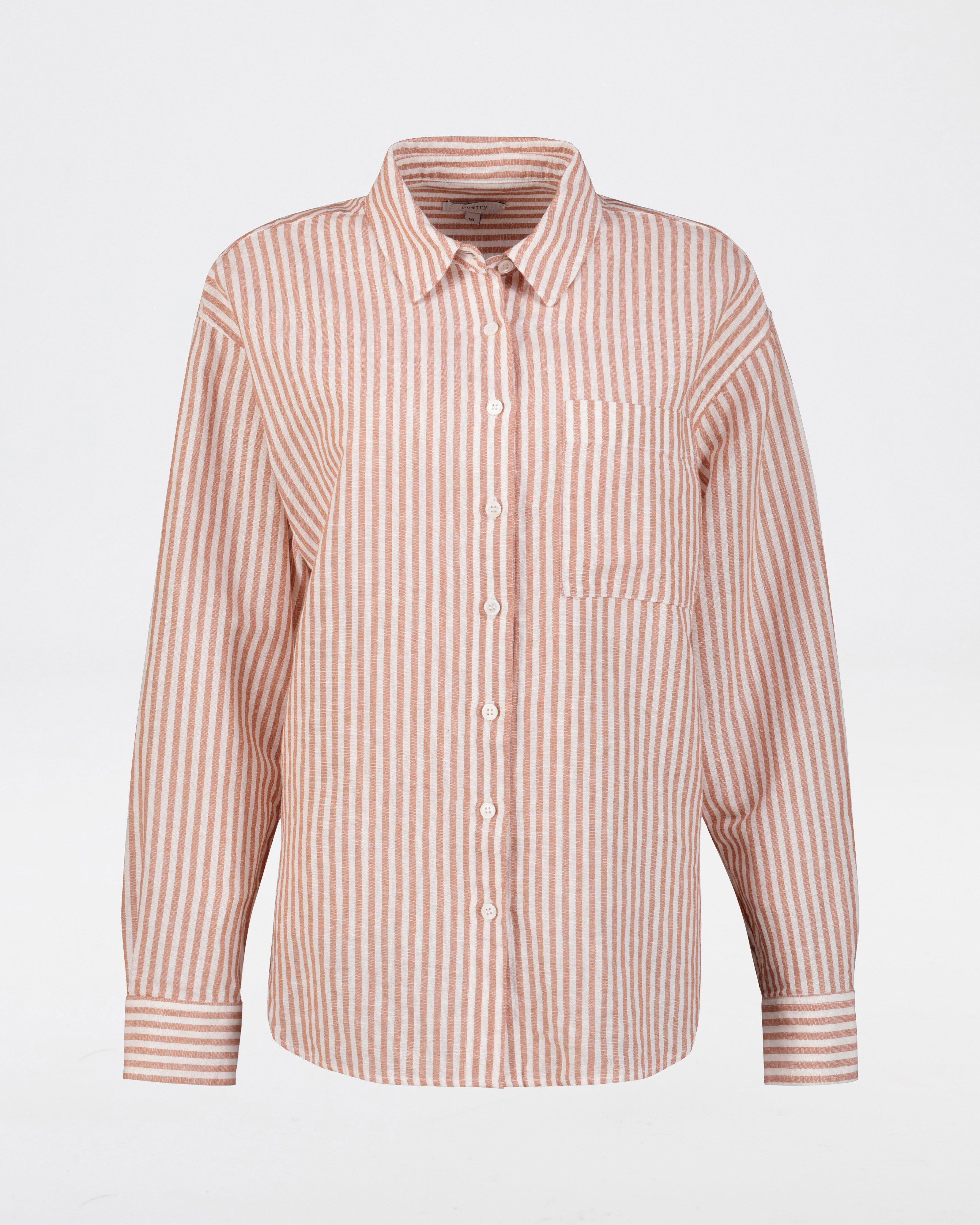 Maja Striped Shirt -  Brown