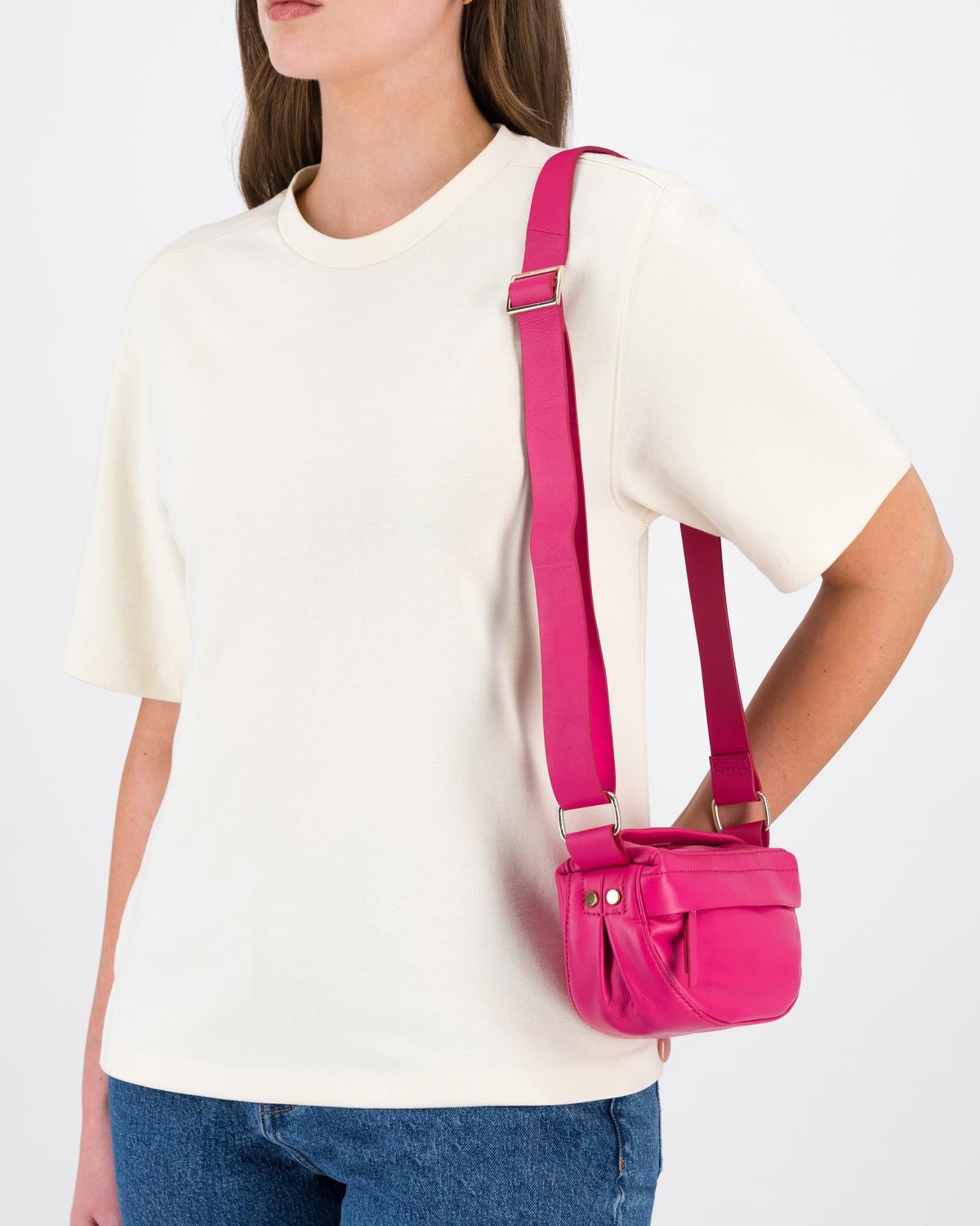 Essie Mini Leather Crossbody Bag -  Pink