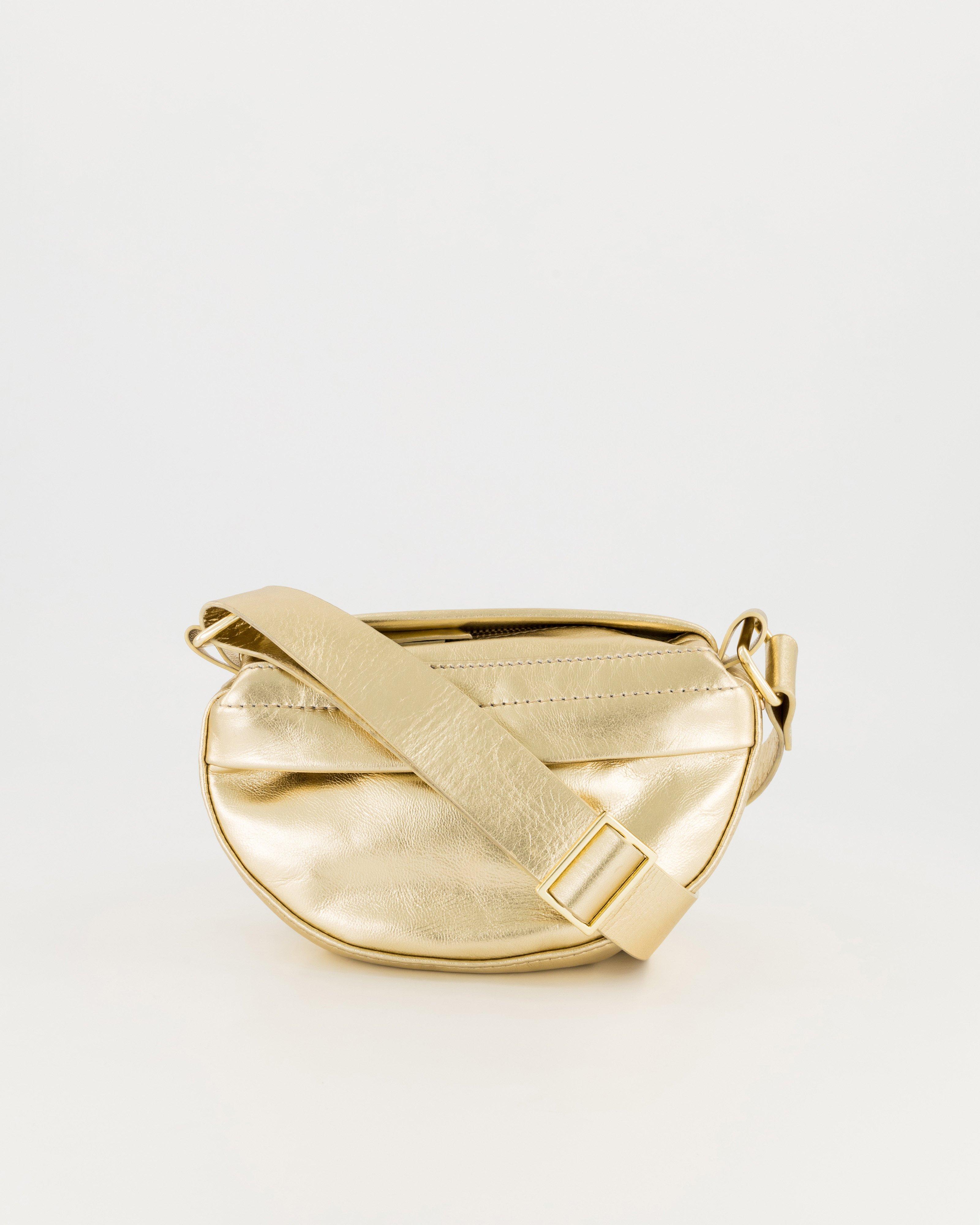 Essie Mini Leather Crossbody Bag -  Gold