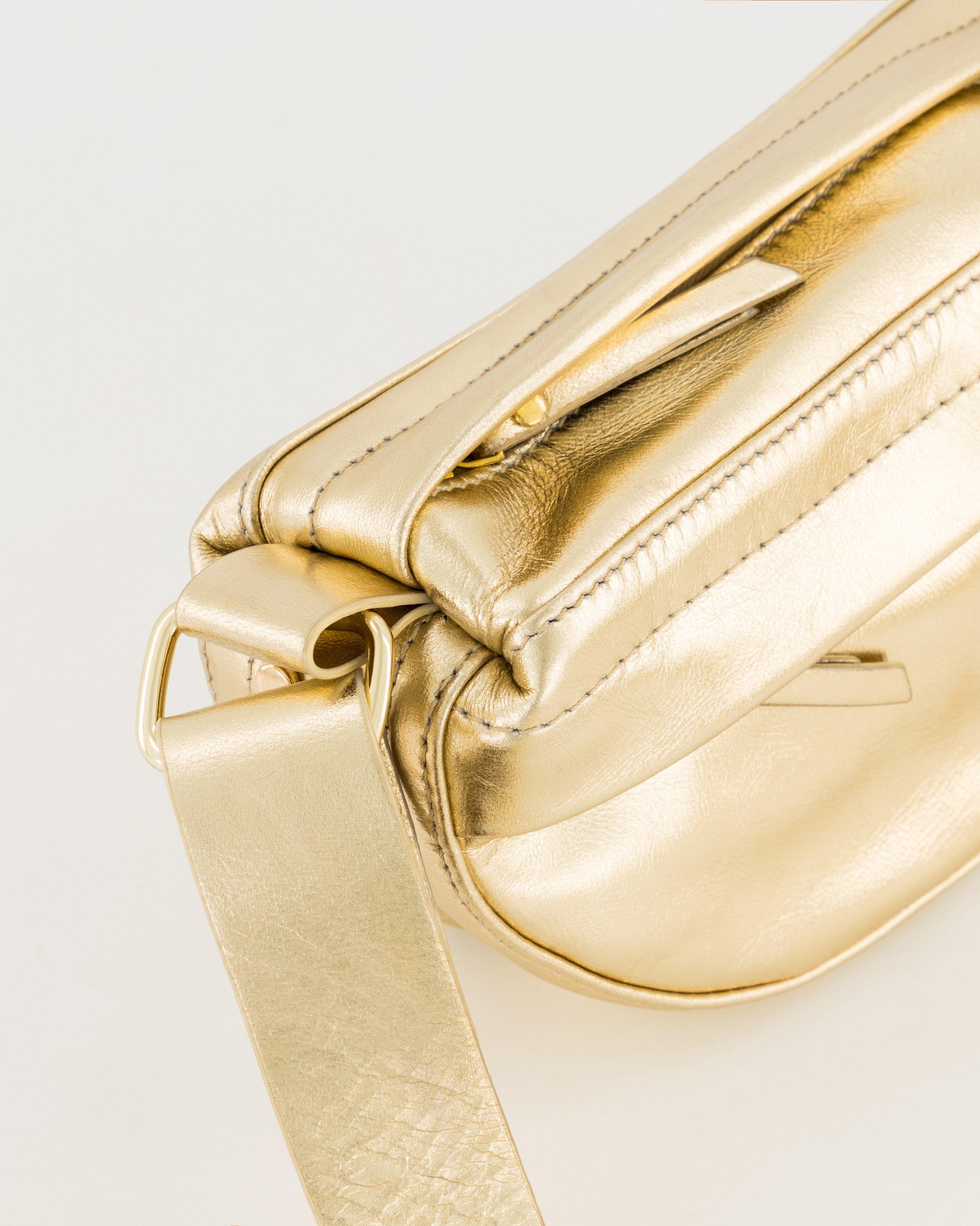 Essie Mini Leather Crossbody Bag -  Gold