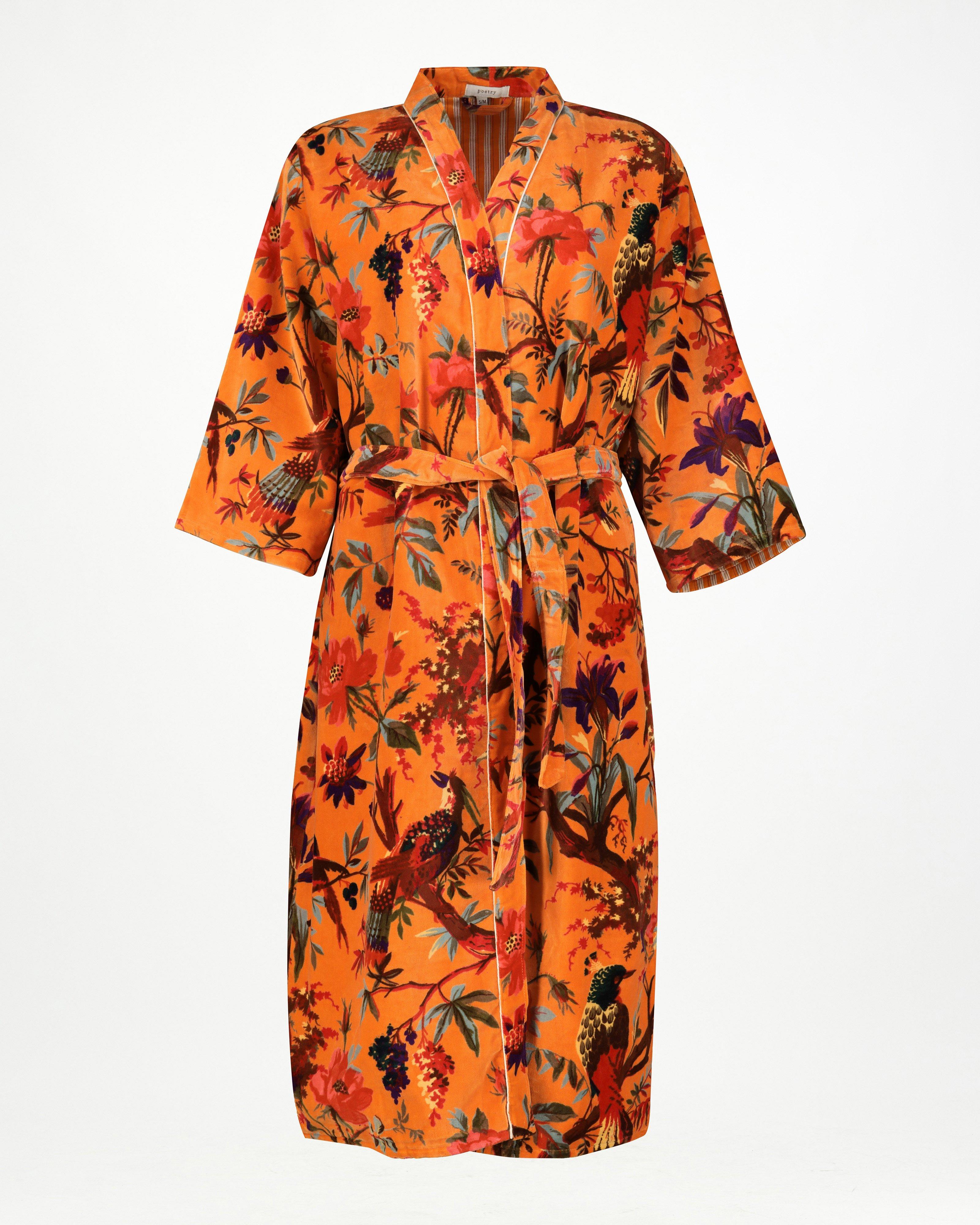 Cotton Velvet Gown -  Orange