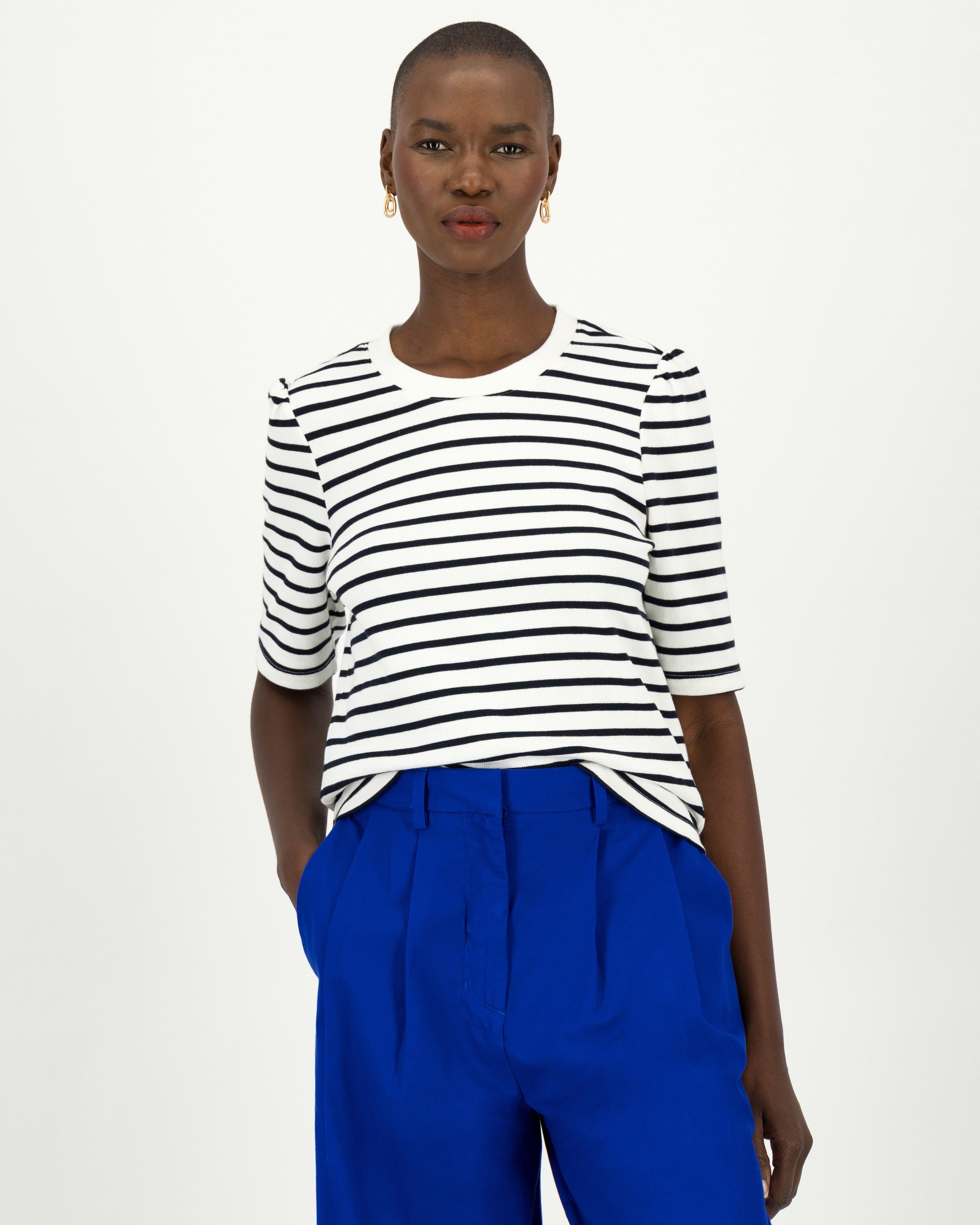 Finley Striped Top -  Black