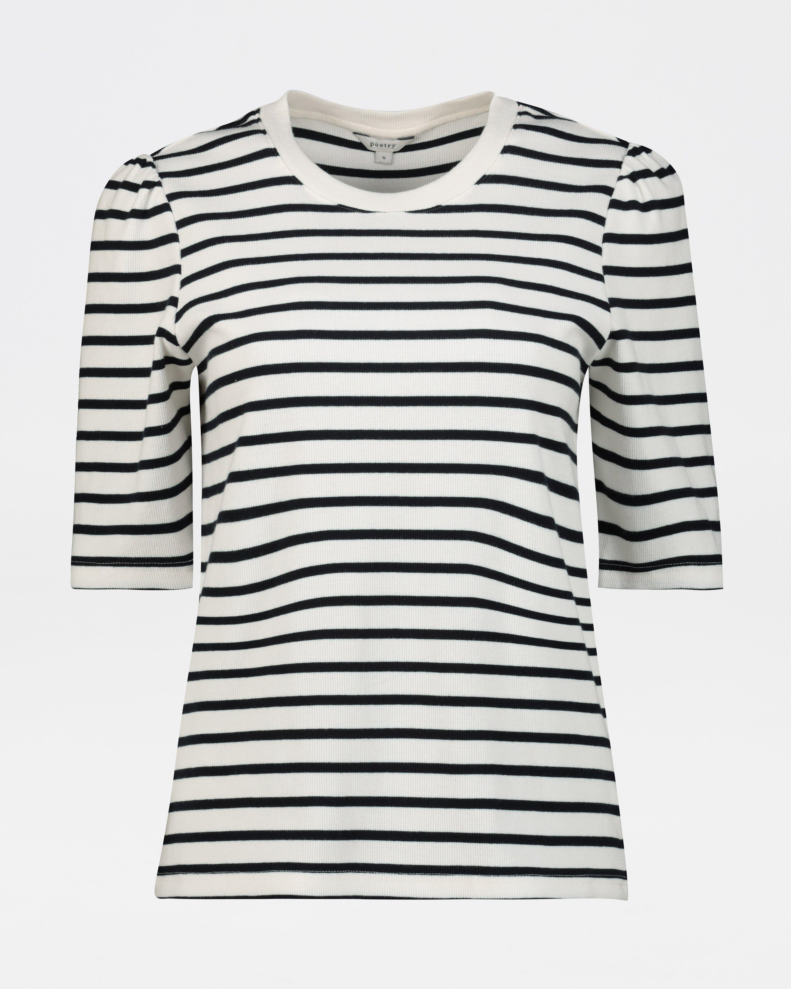 Finley Striped Top -  Black