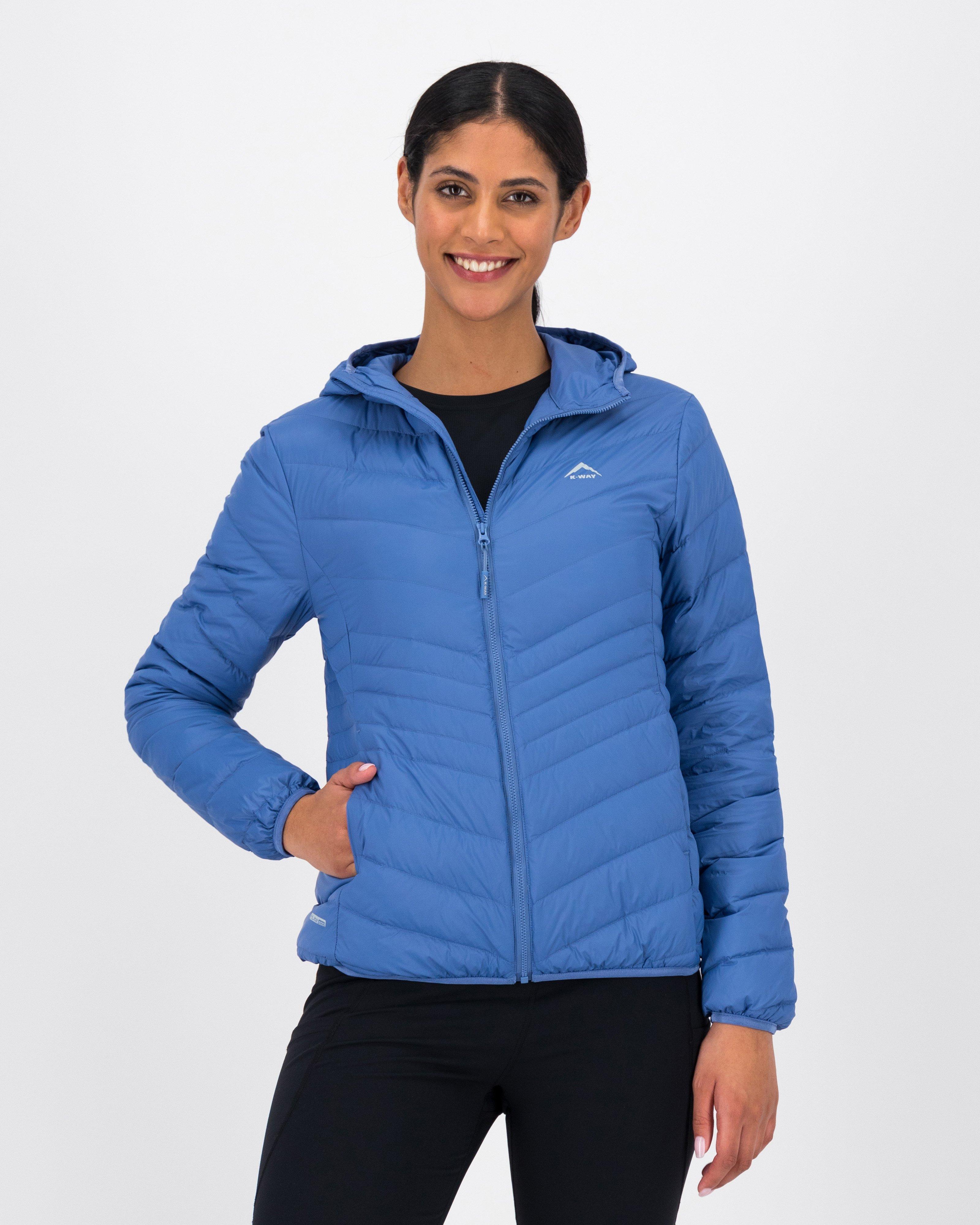 K-Way K-lite Women's Hooded Down Jacket -  Mid Blue