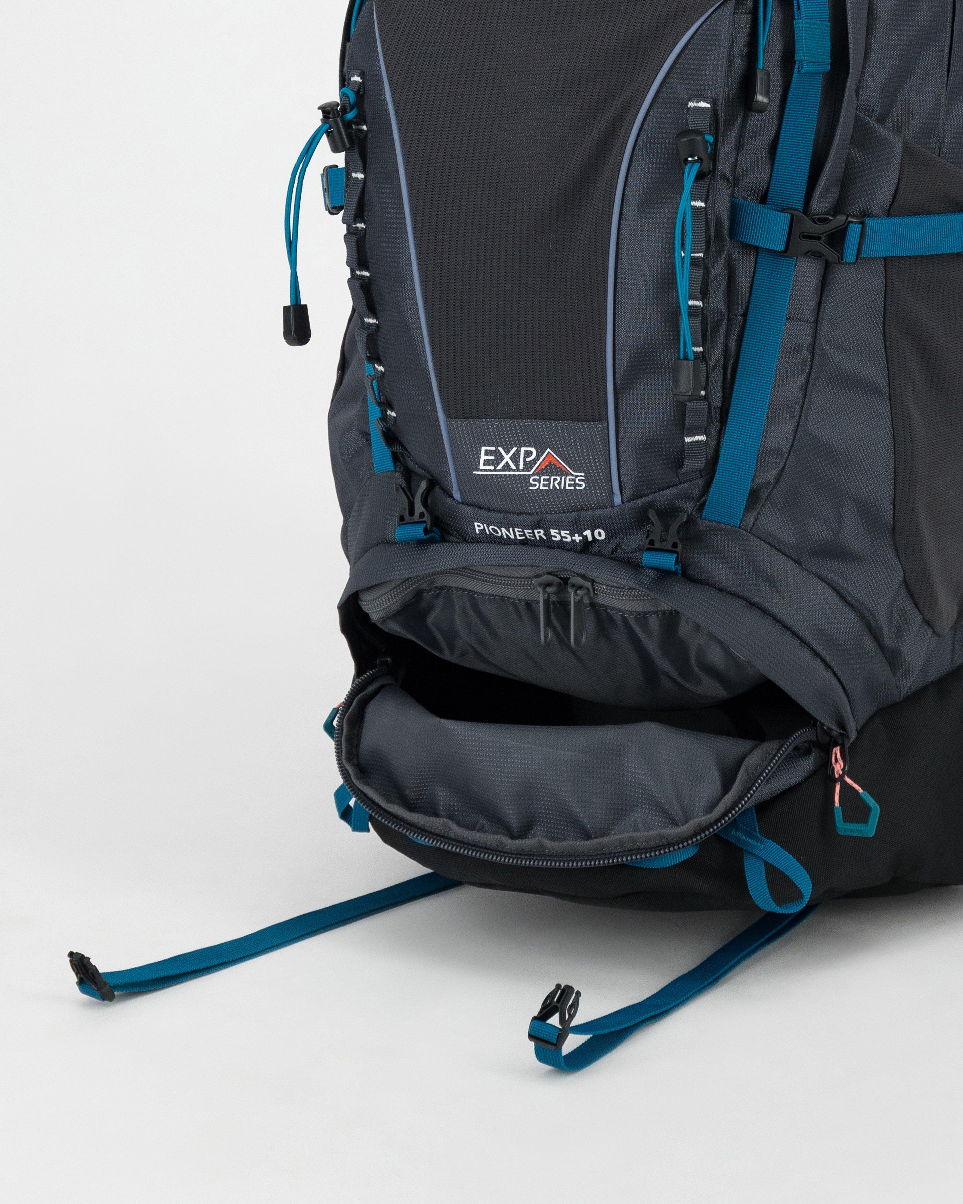 K-Way Pioneer 55L + 10L Hiking Pack -  Charcoal