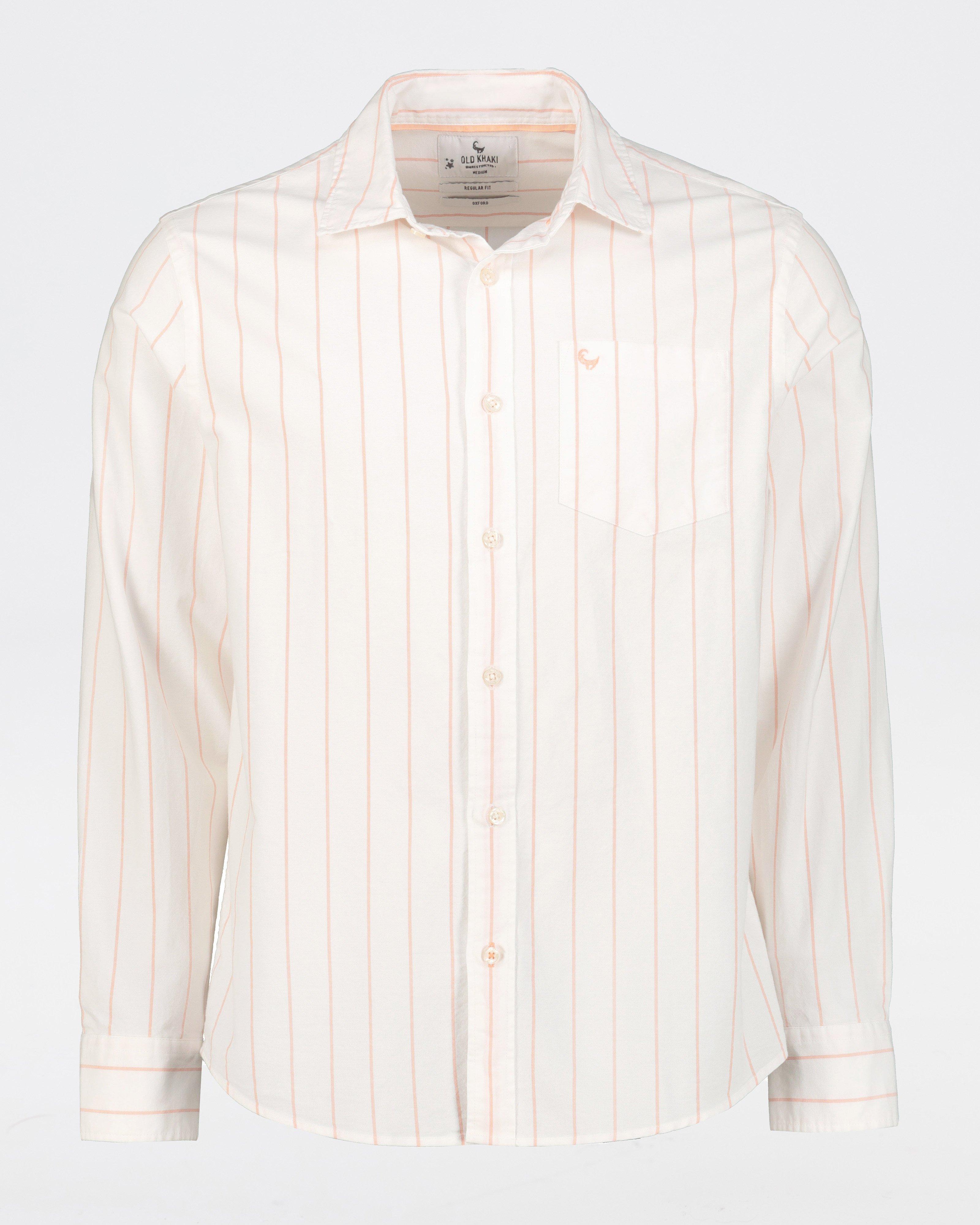 Men’s Darren Oxford Stripe Shirt -  White