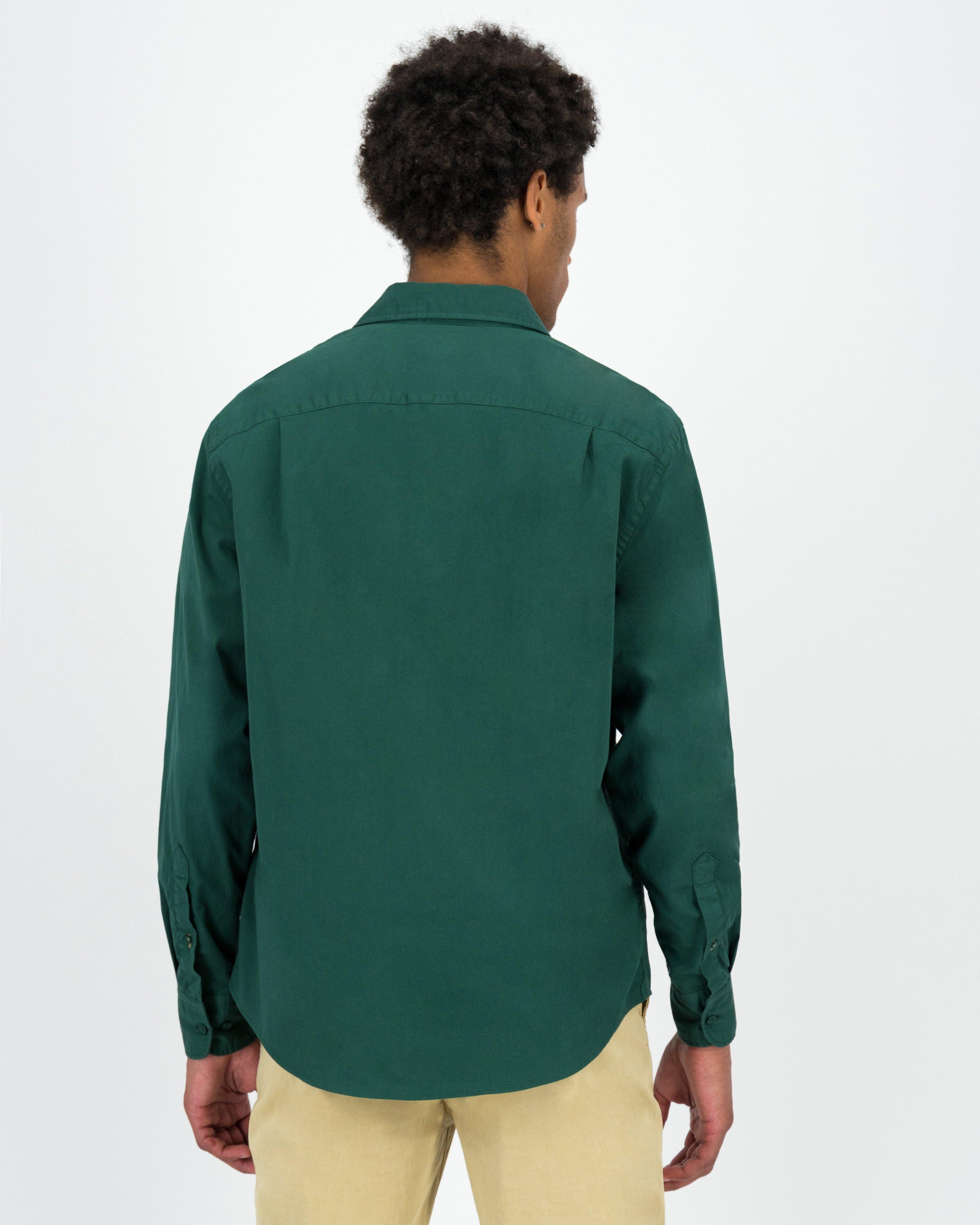Men’s Maxwell Brushed Twill Shirt  -  Dark Green