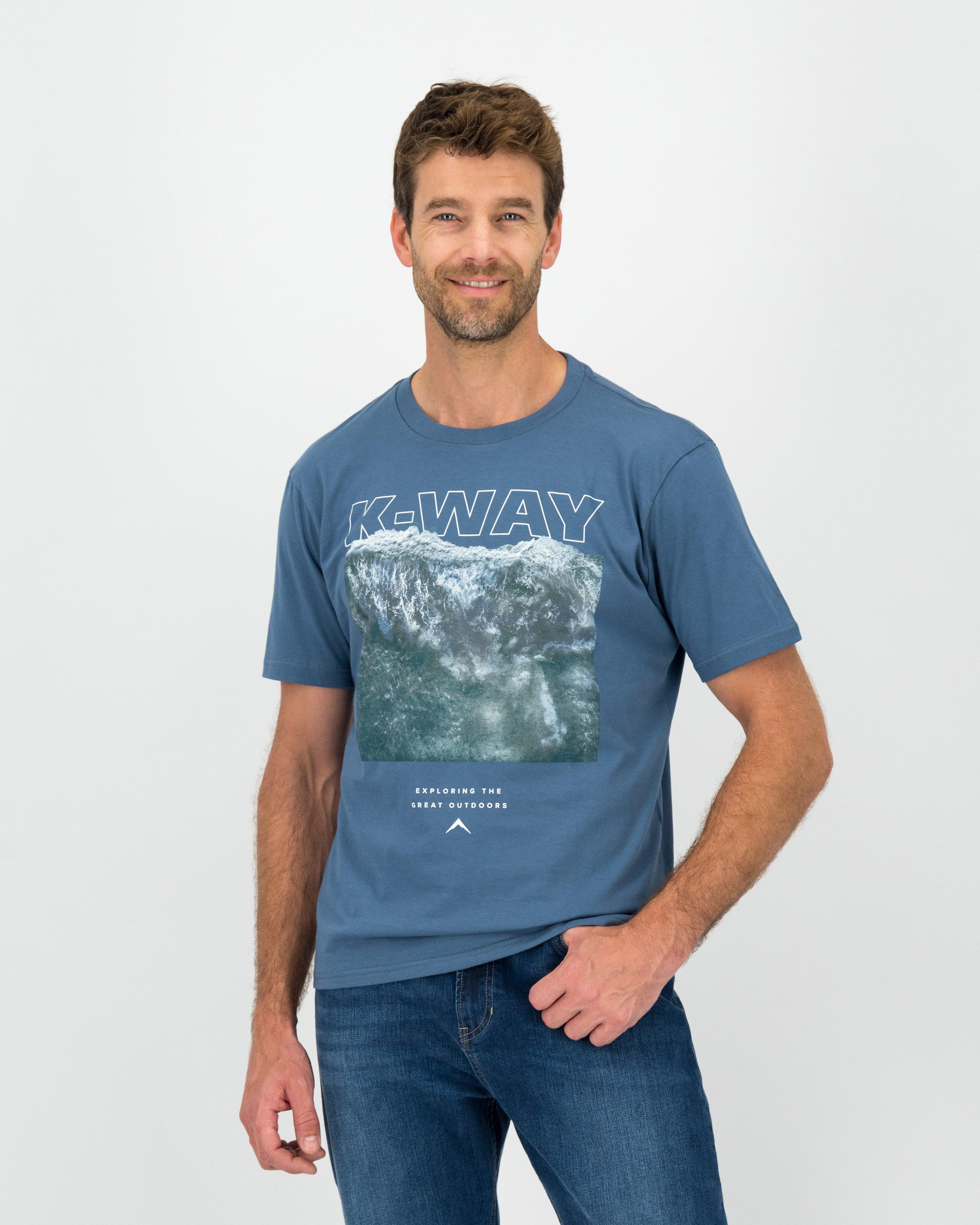 K-Way Elements Men’s Photo Wave T-shirt -  Mid Blue