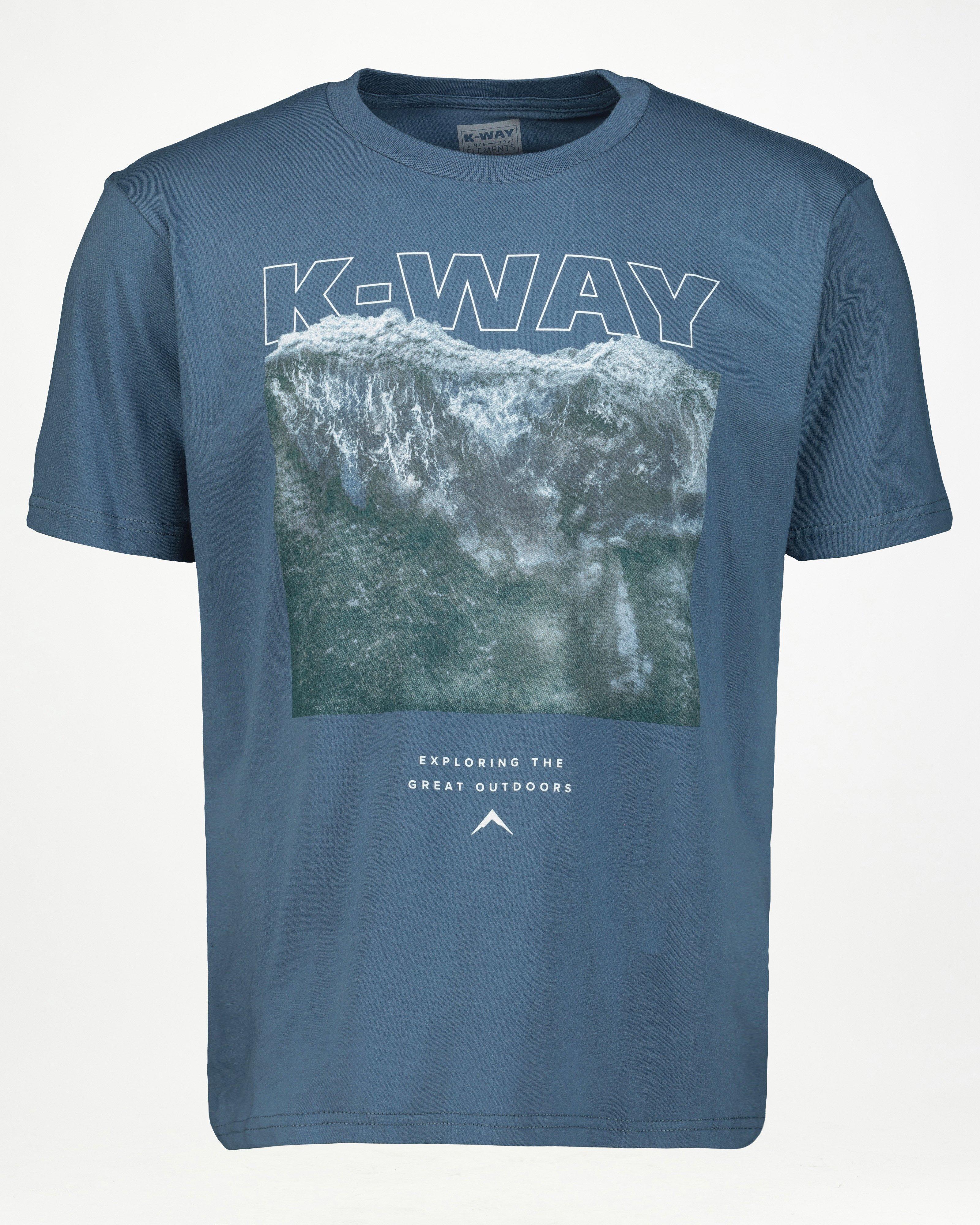 K-Way Elements Men’s Photo Wave T-shirt -  Mid Blue