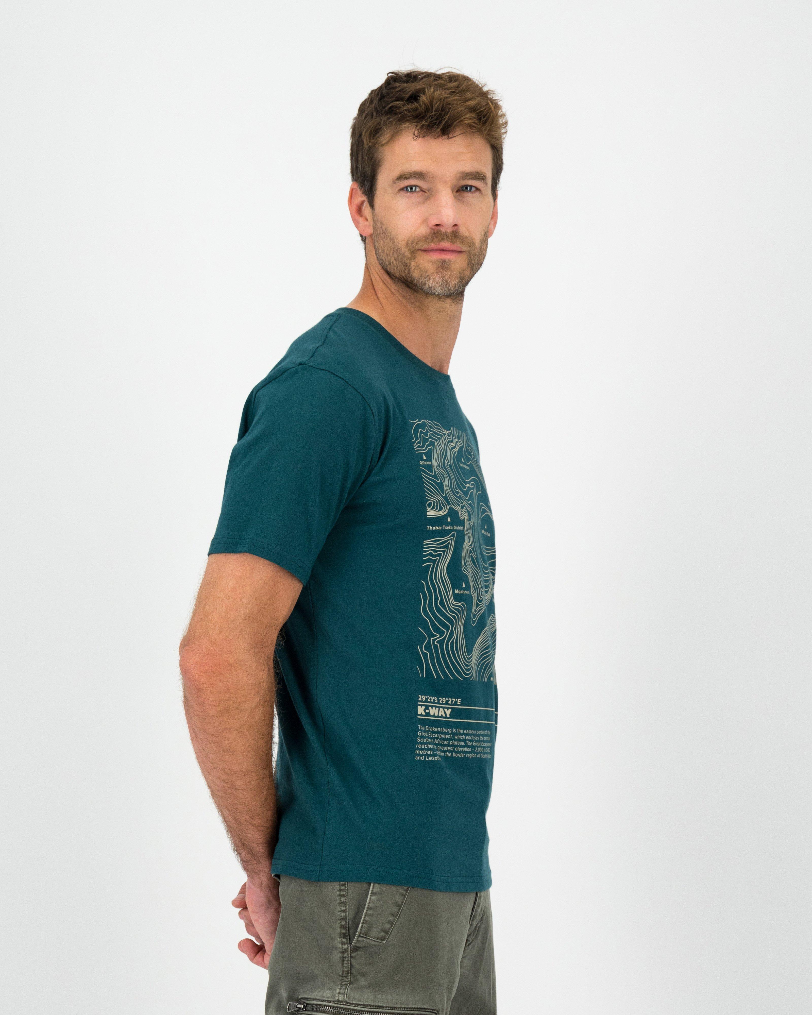 K-Way Elements Men’s Landscape Graphic T-shirt -  Dark Green