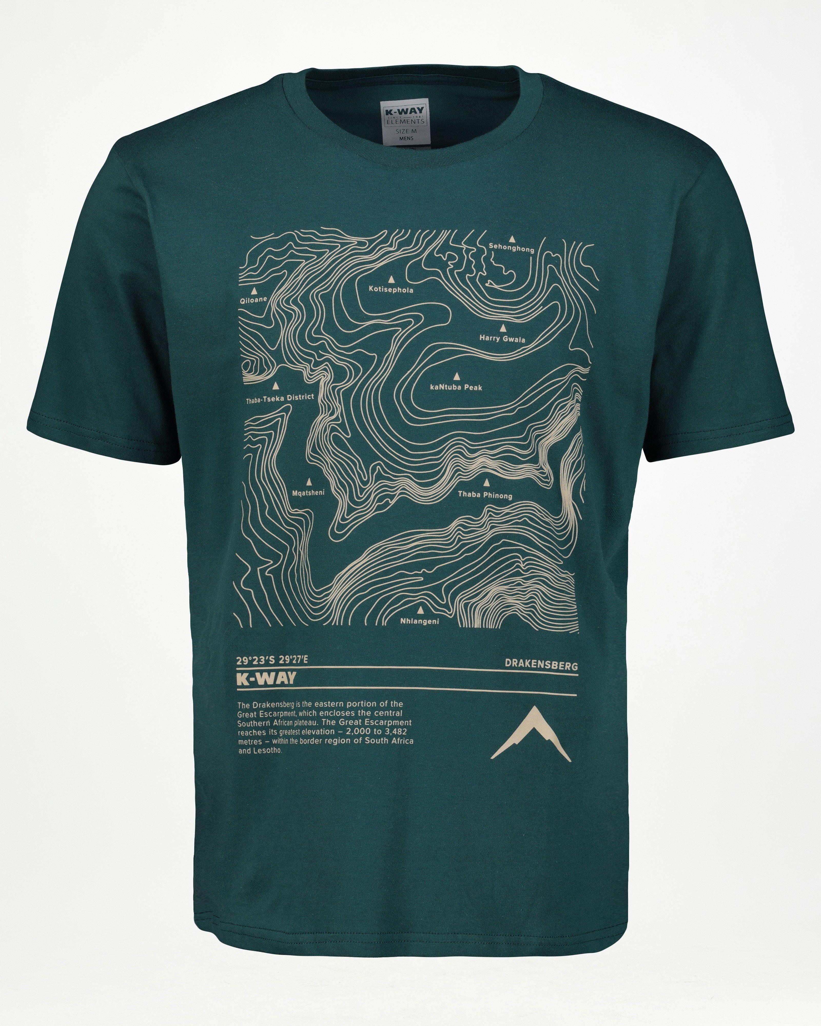 K-Way Elements Men’s Landscape Graphic T-shirt -  Dark Green