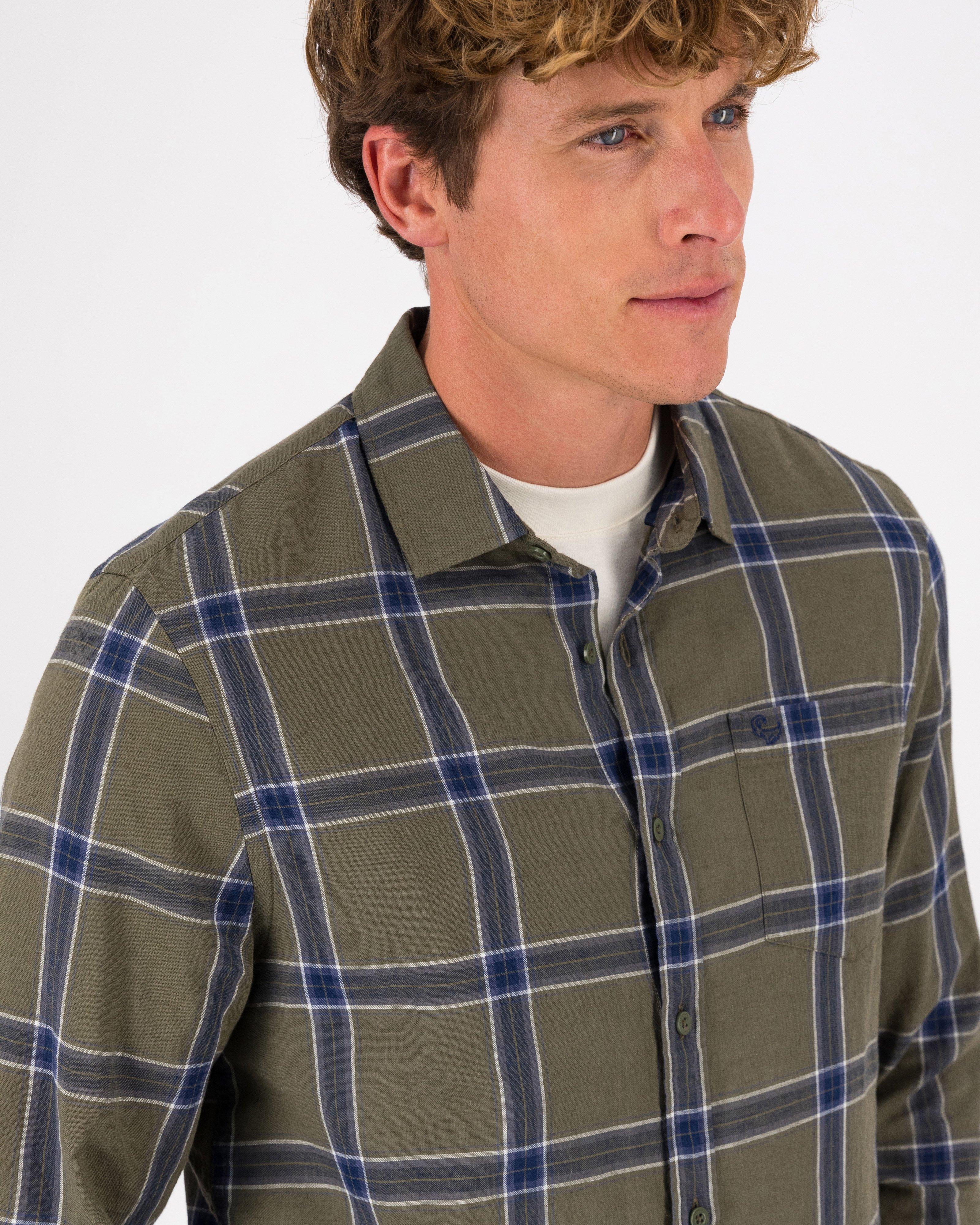 Old Khaki Men’s Lucas Slim Fit Check Shirt -  Olive