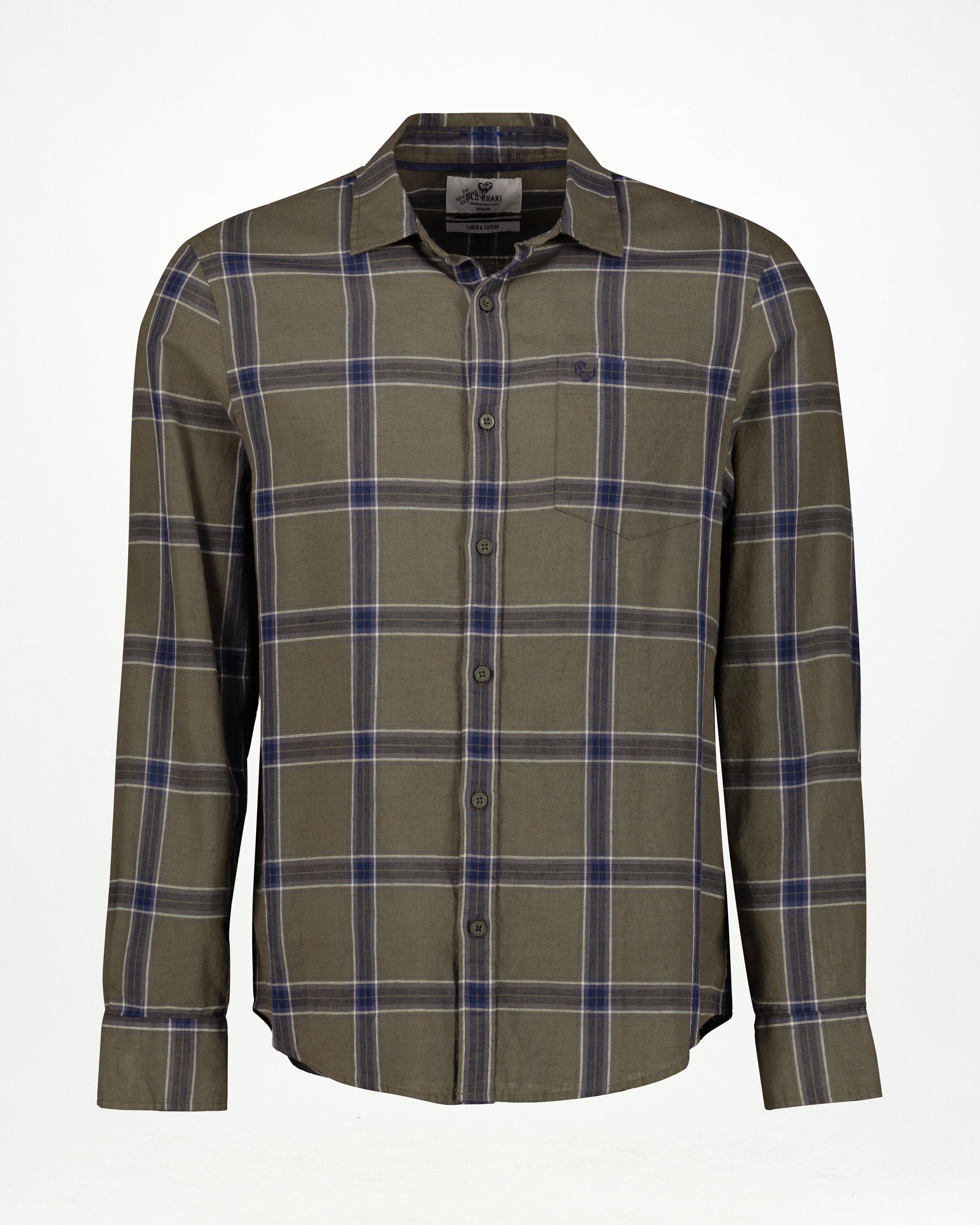 Old Khaki Men’s Lucas Slim Fit Check Shirt -  Olive