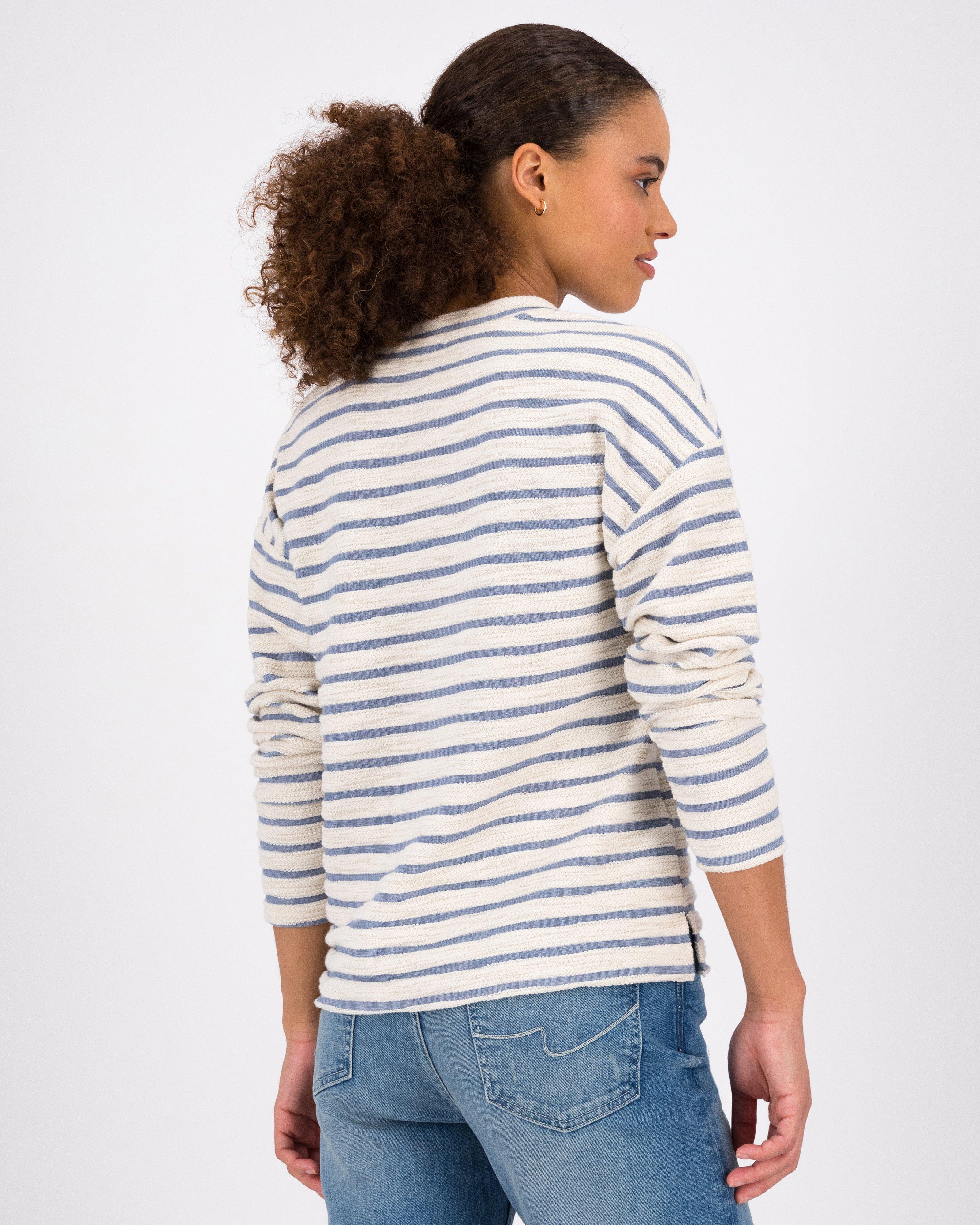 Old Khaki Women’s Carly Textured Stripe T-Shirt -  Milk