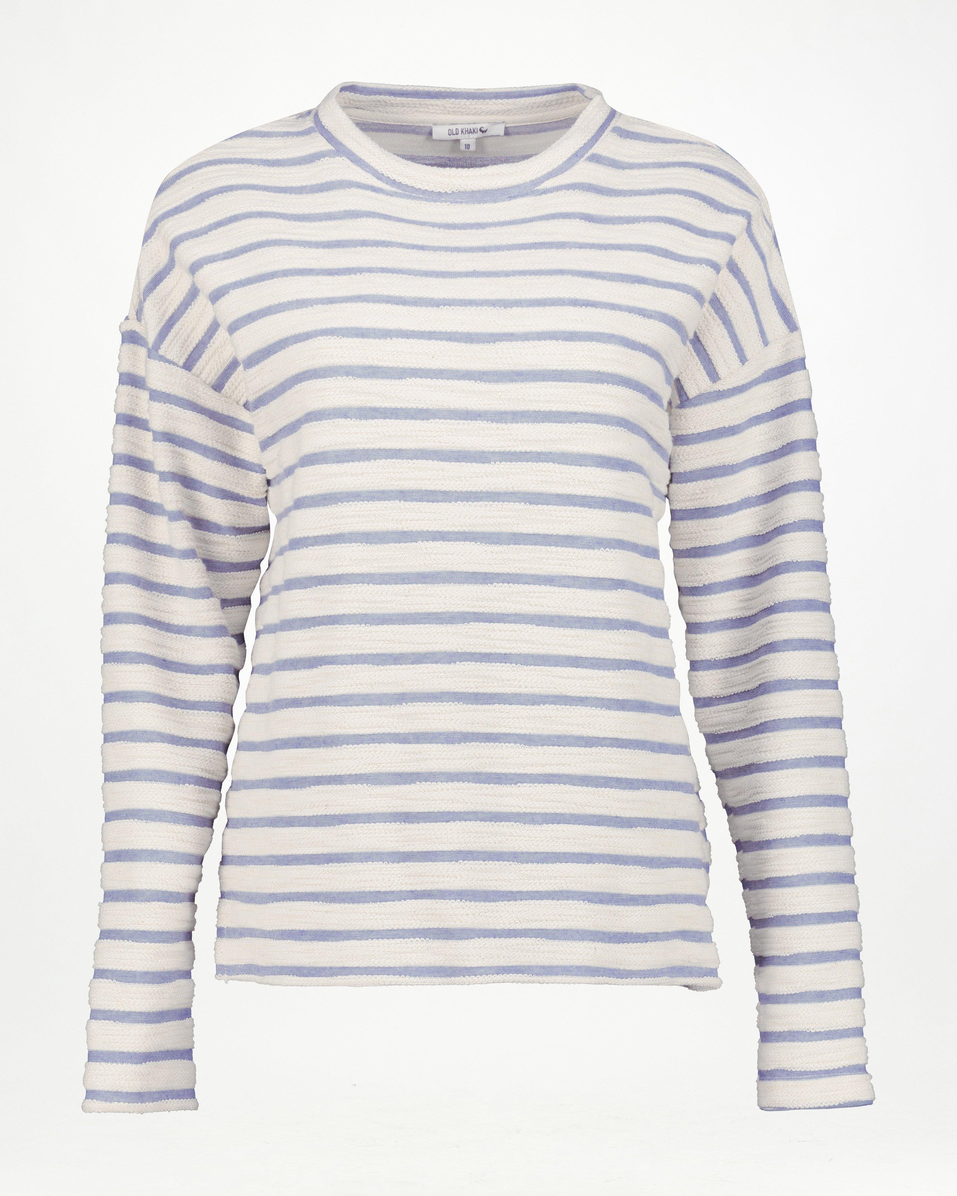 Old Khaki Women’s Carly Textured Stripe T-Shirt -  Milk