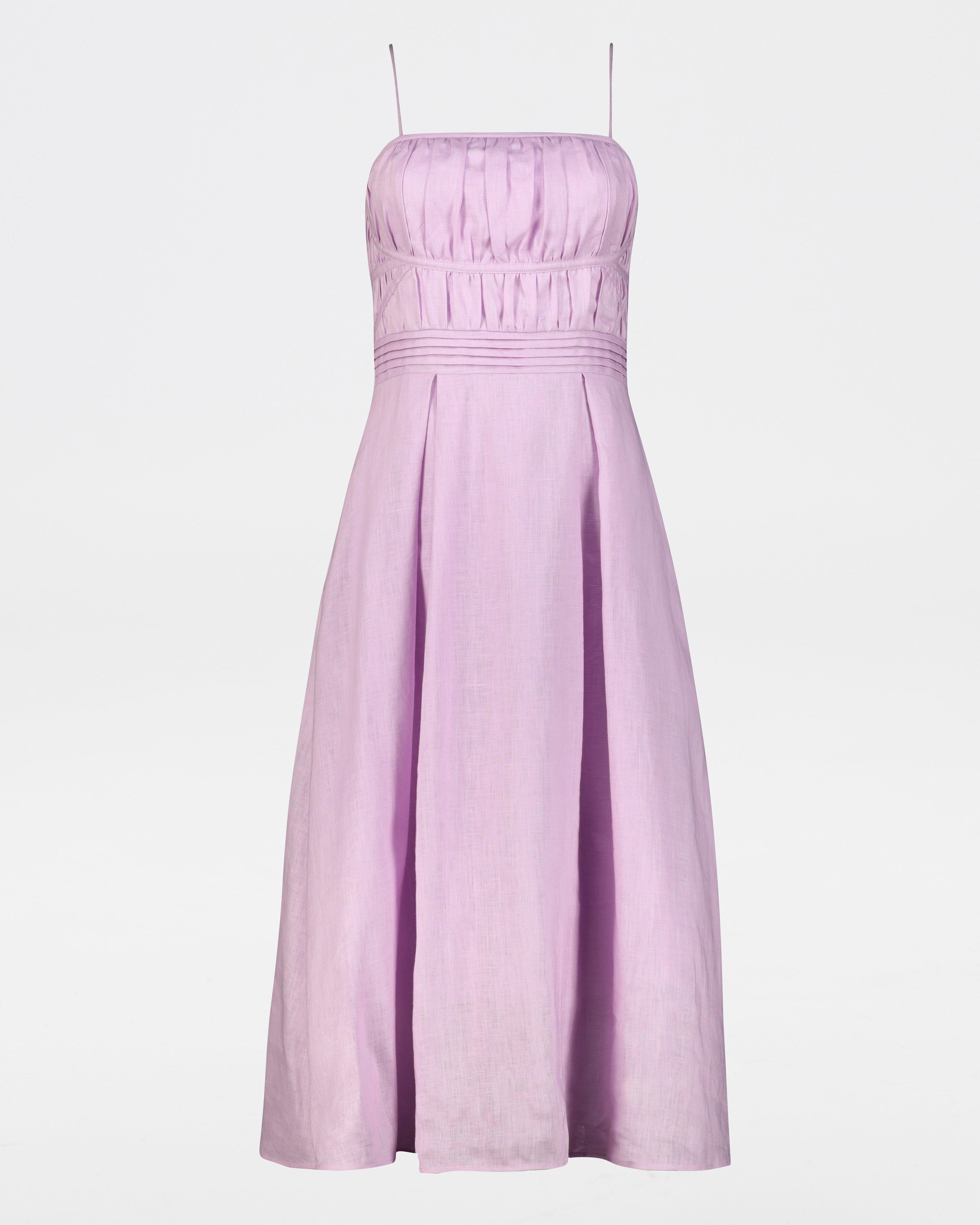 Ava Linen Dress -  Light Lilac