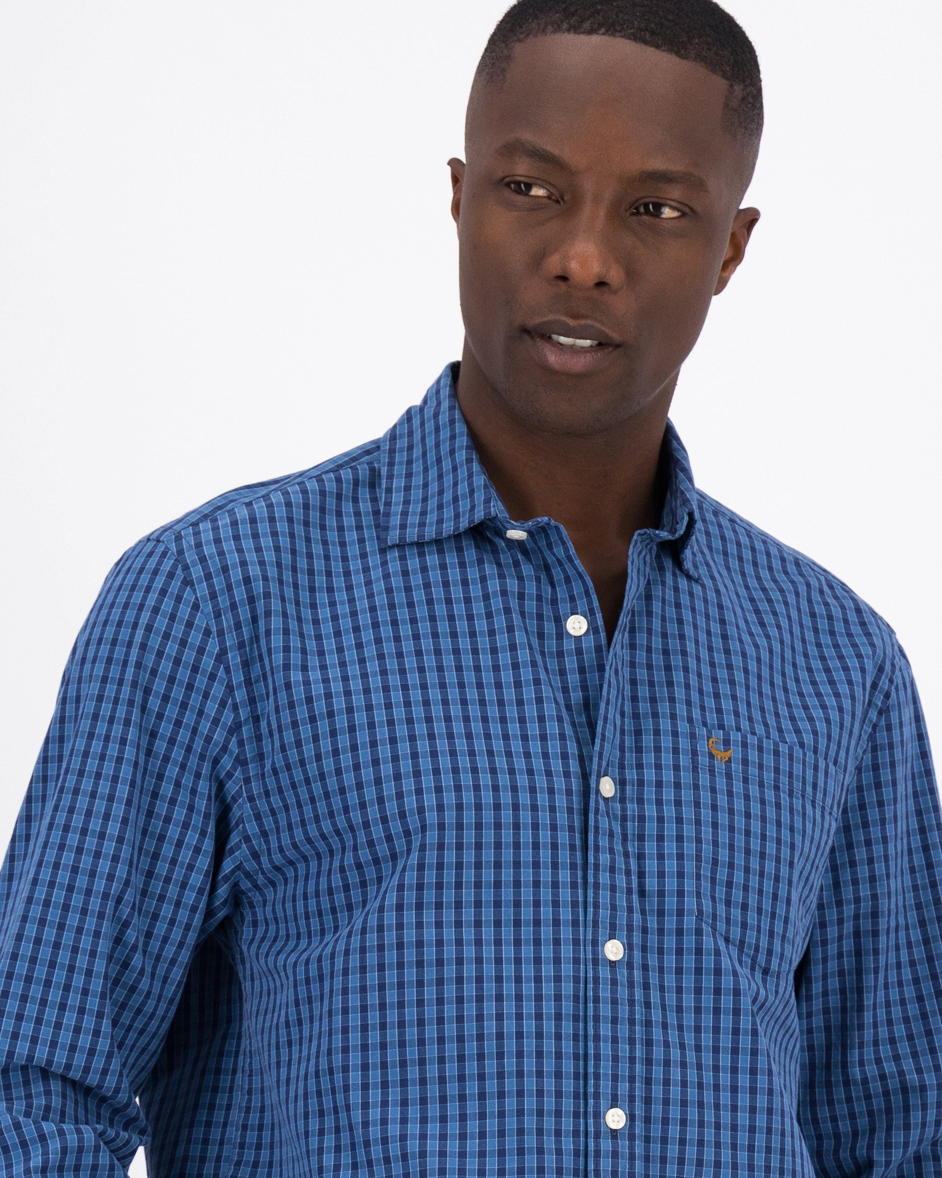 Men’s Arc Gingham Check Regular Fit Shirt -  Navy