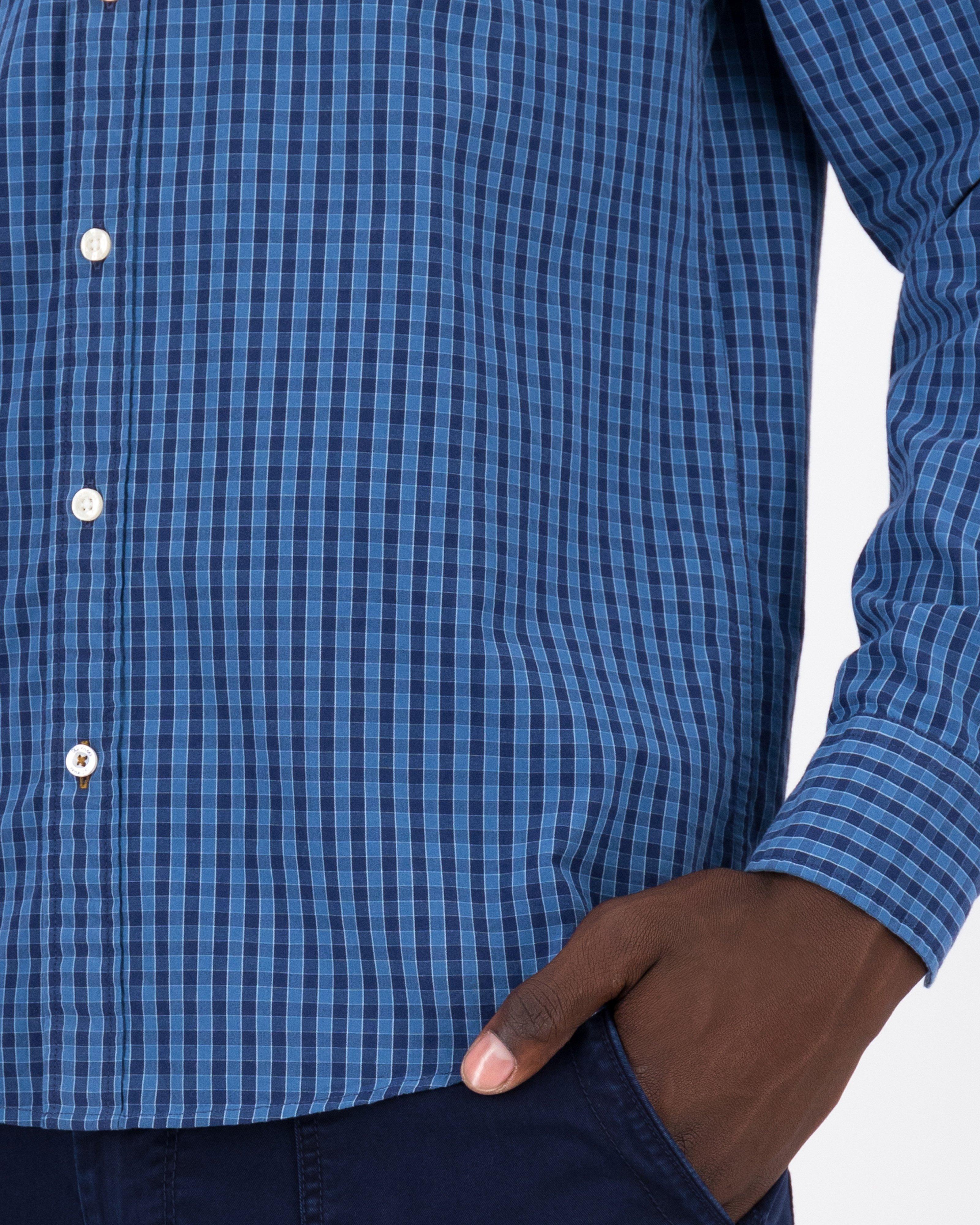 Men’s Arc Gingham Check Regular Fit Shirt -  Navy