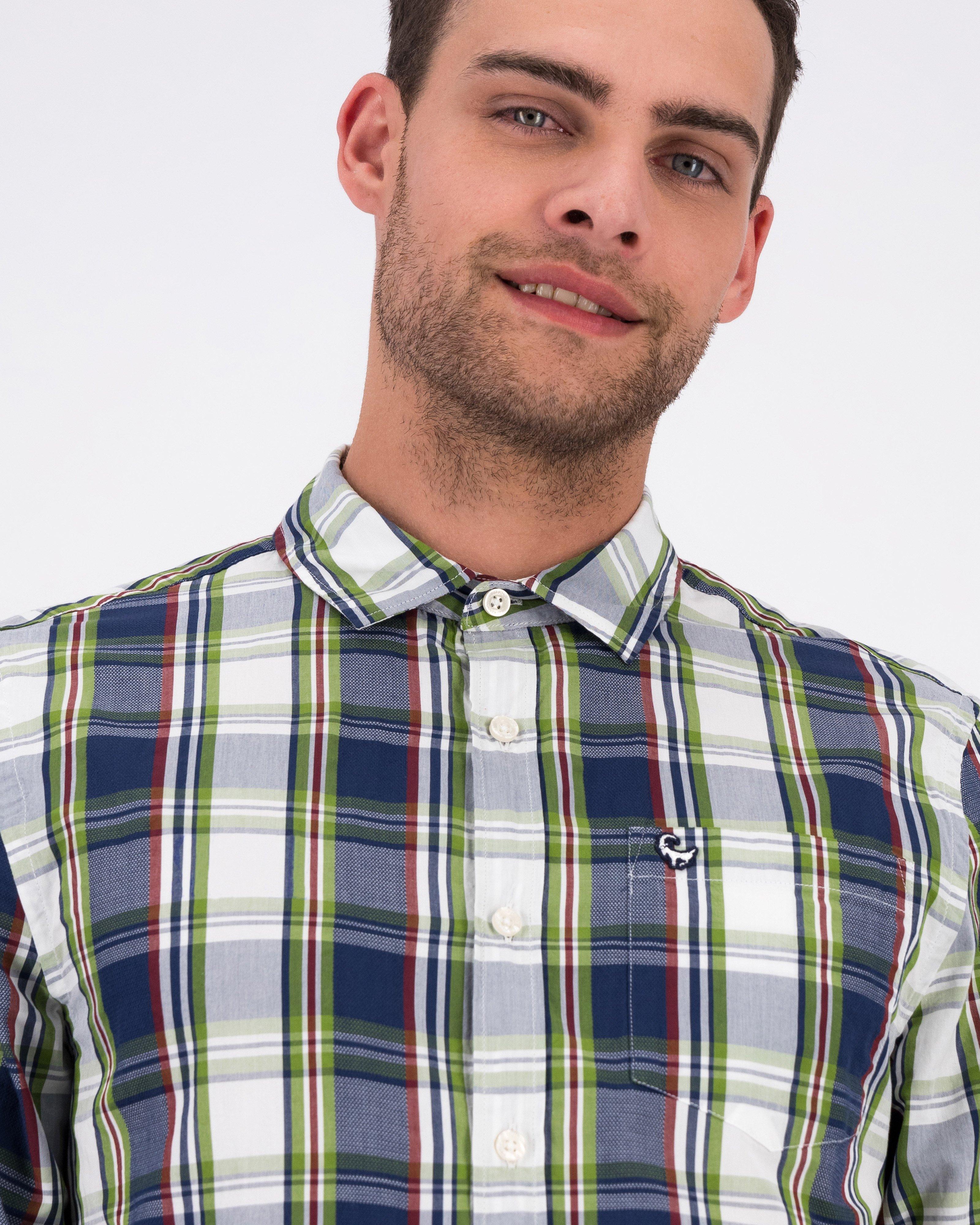 Men’s Gino Check Slim Fit Shirt | Old Khaki