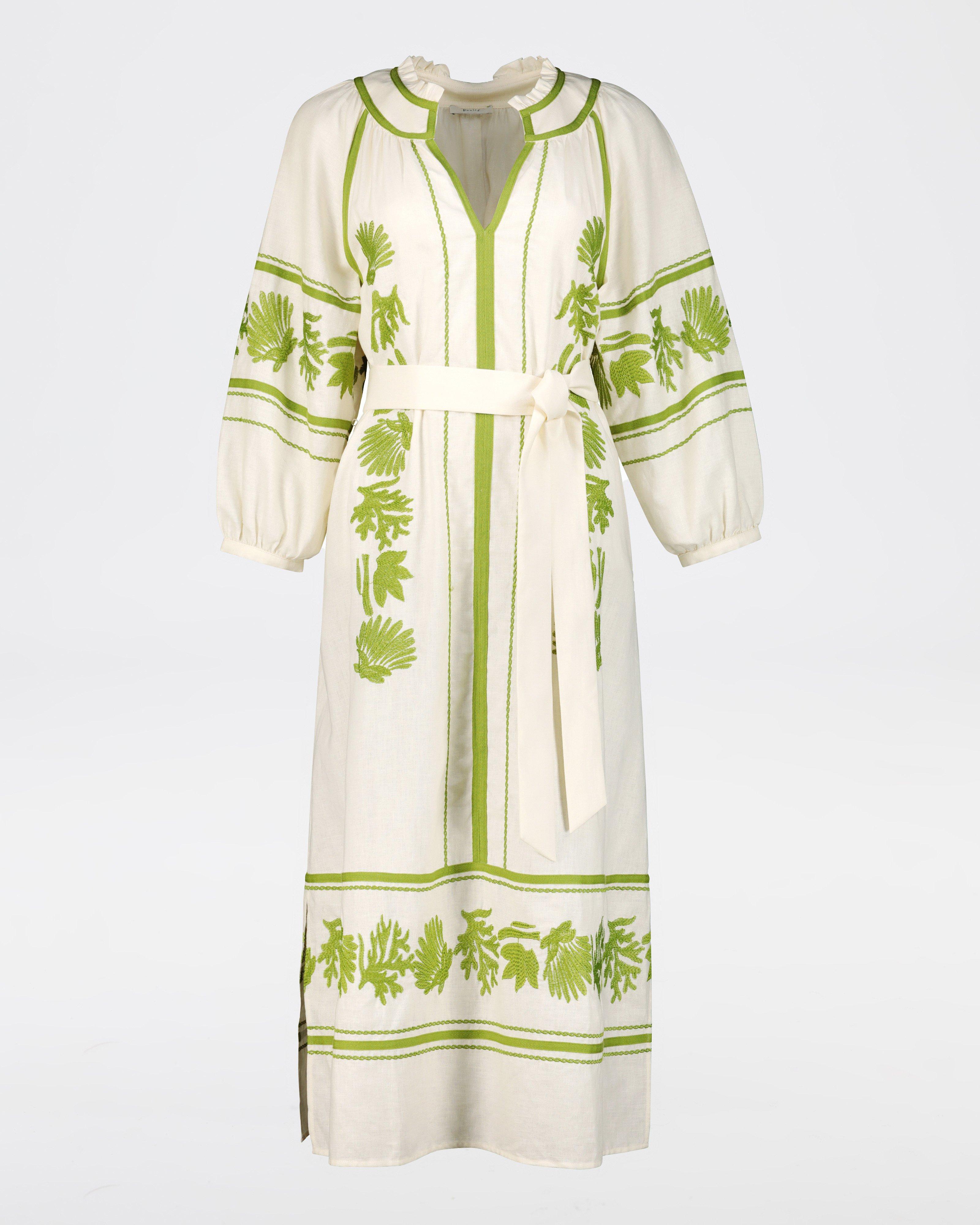 Myka Embroidered Tunic Dress -  Green