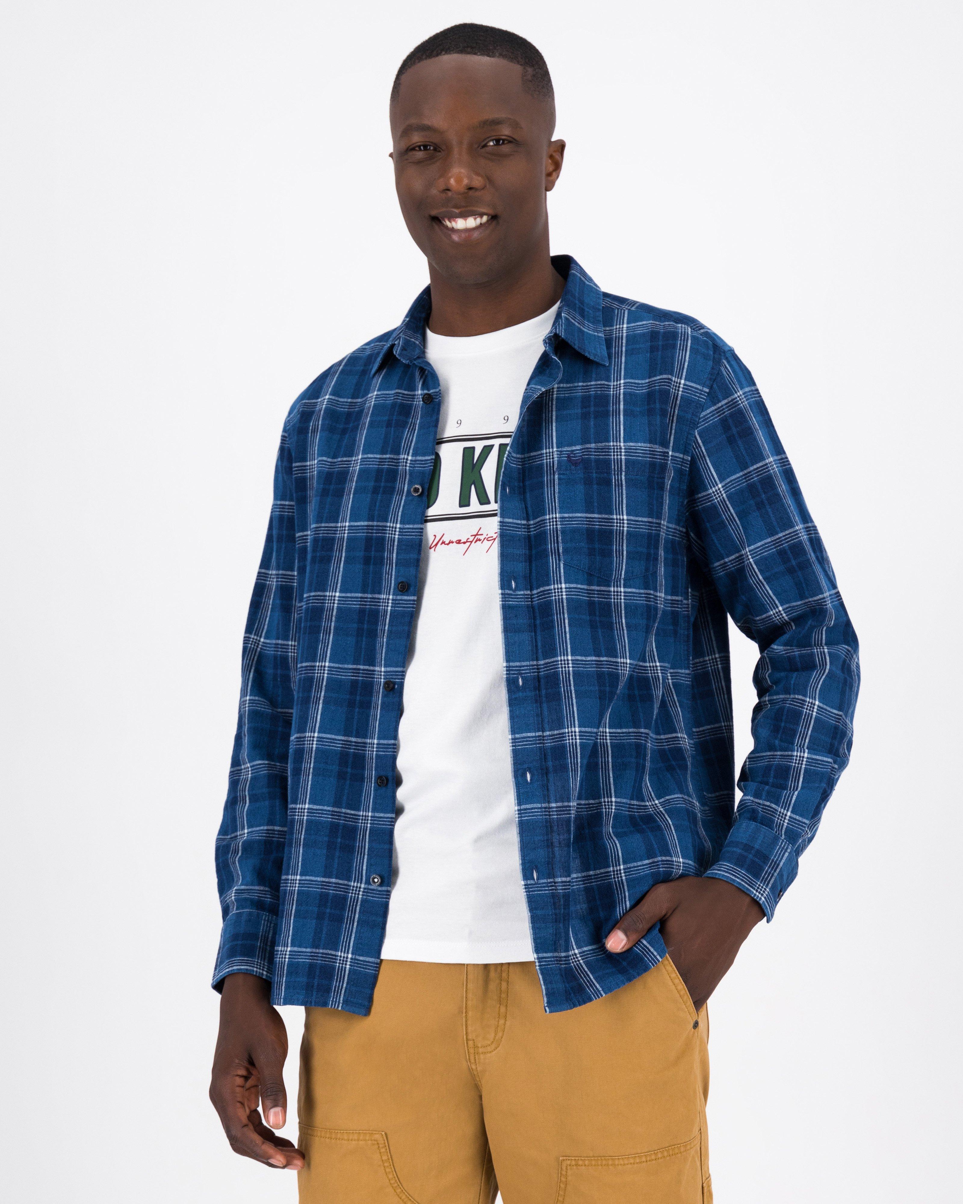 Men’s Jean Check Shirt -  Blue