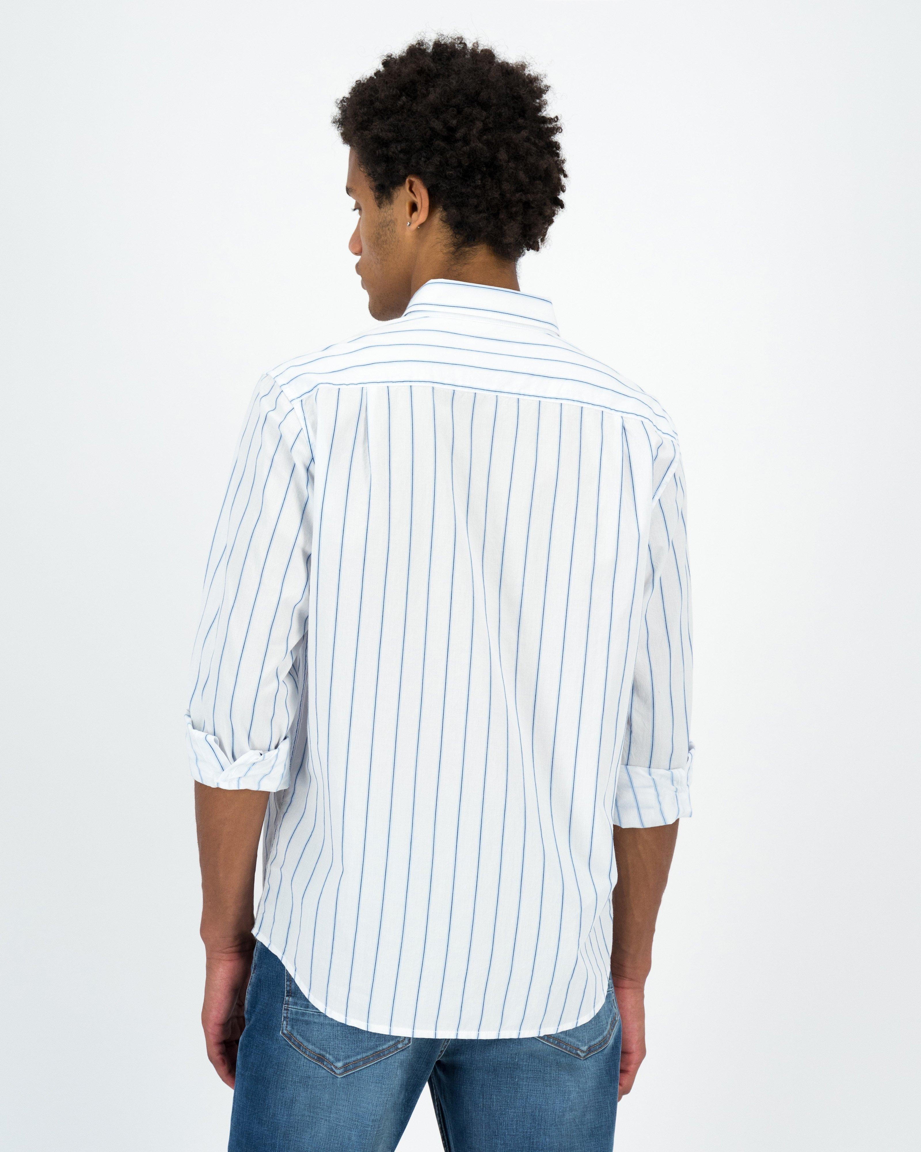 Men’s Lloyd Dobby Textured Stripe Shirt -  White