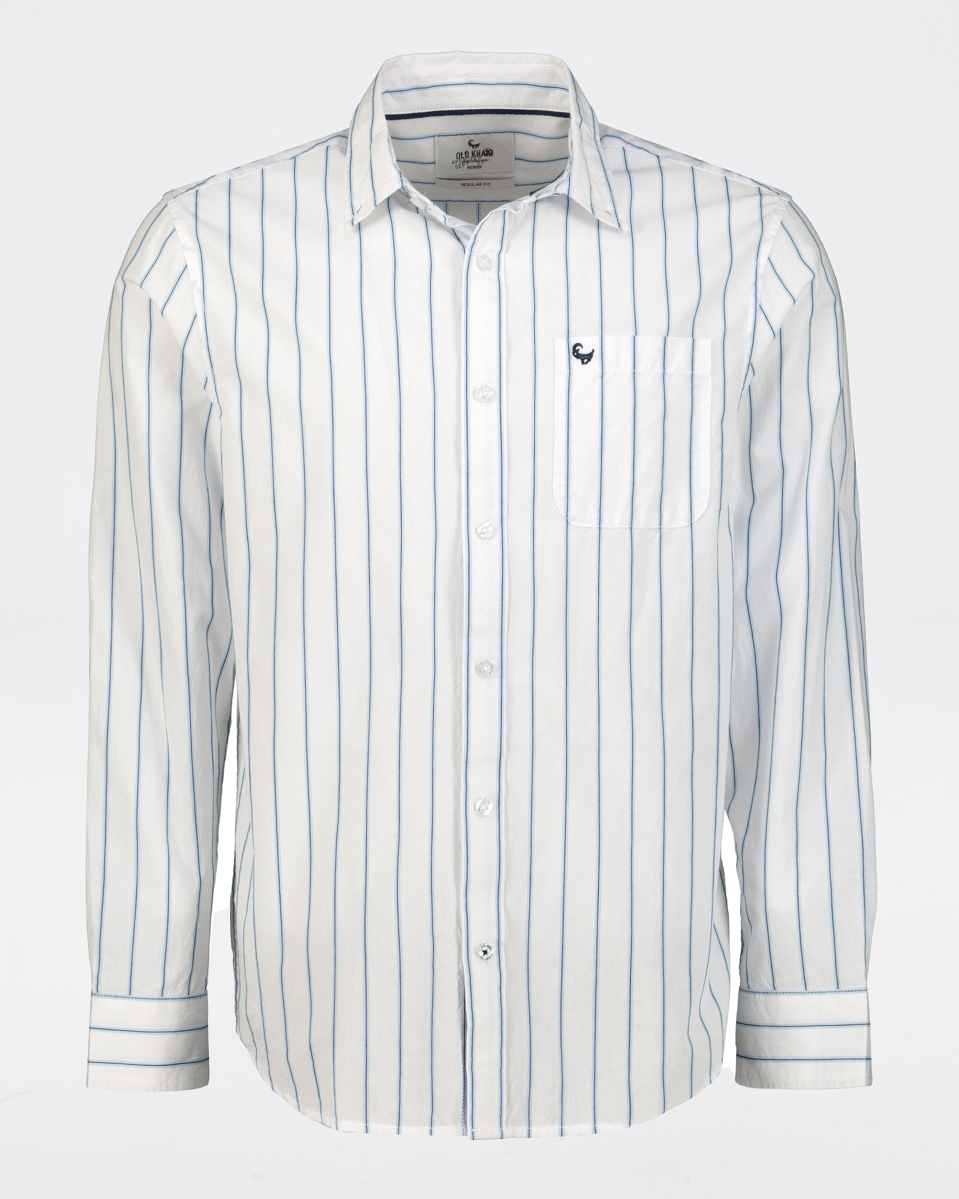 Men’s Lloyd Dobby Textured Stripe Shirt -  White