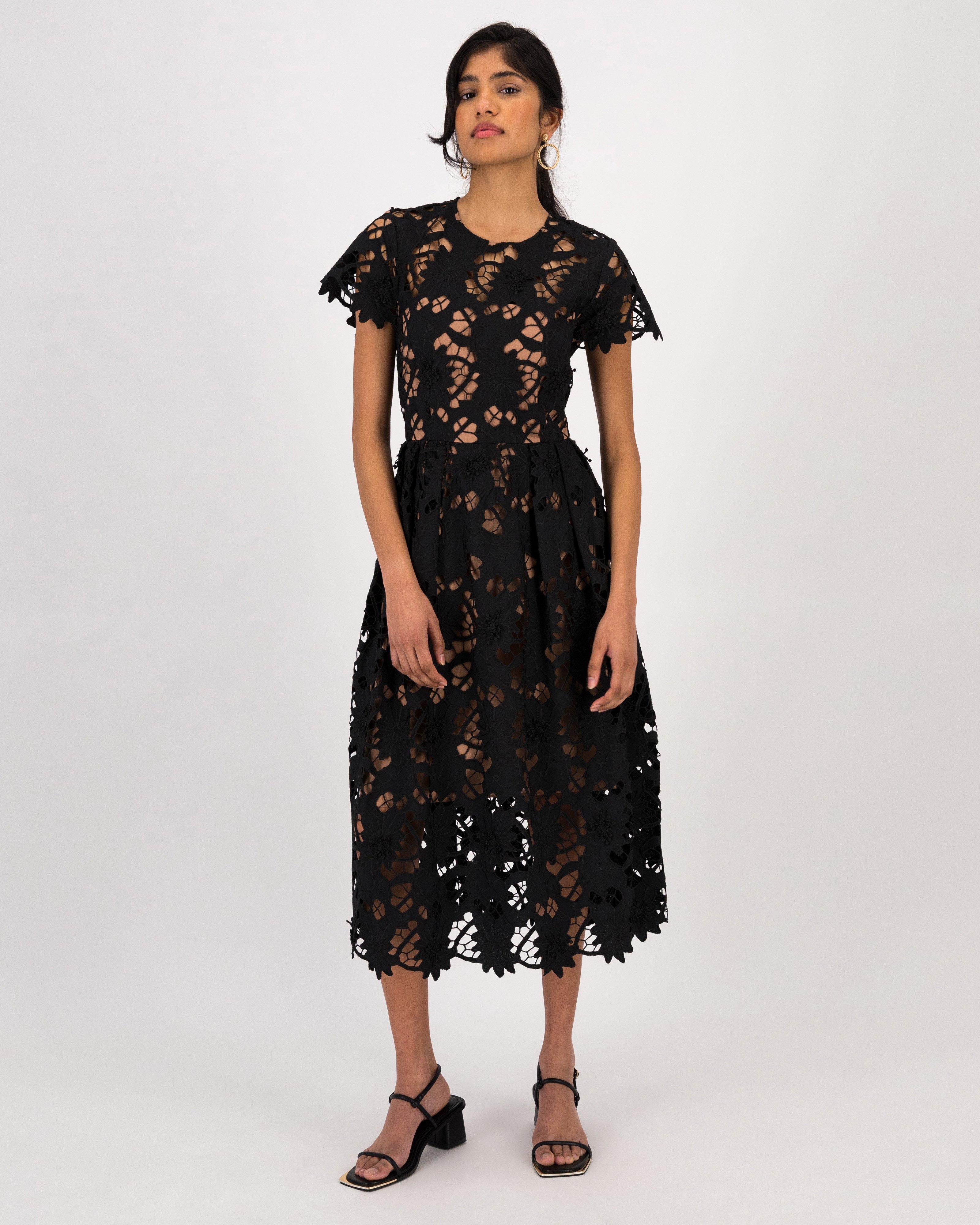 Katrina Lace Dress -  Black