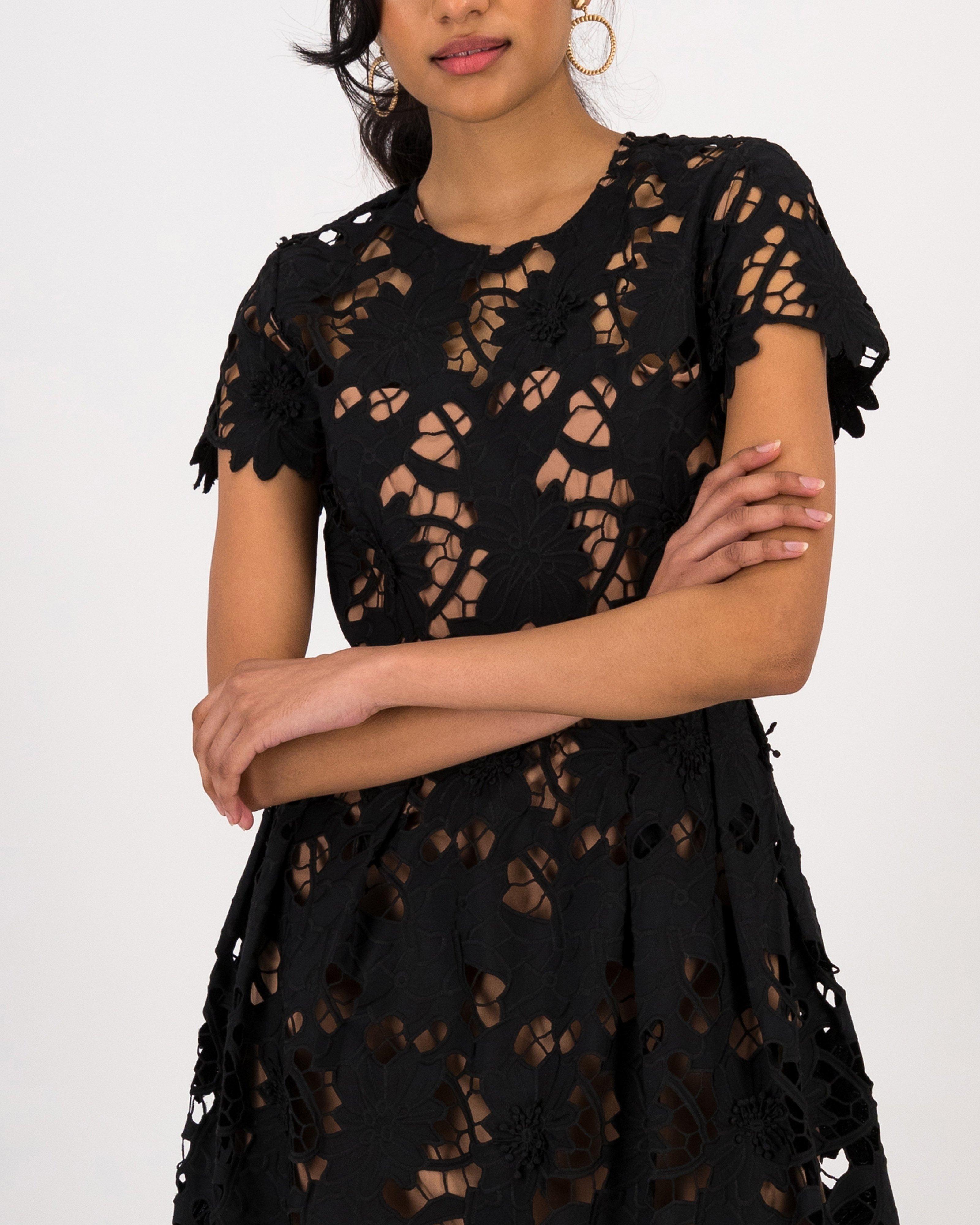 Katrina Lace Dress -  Black