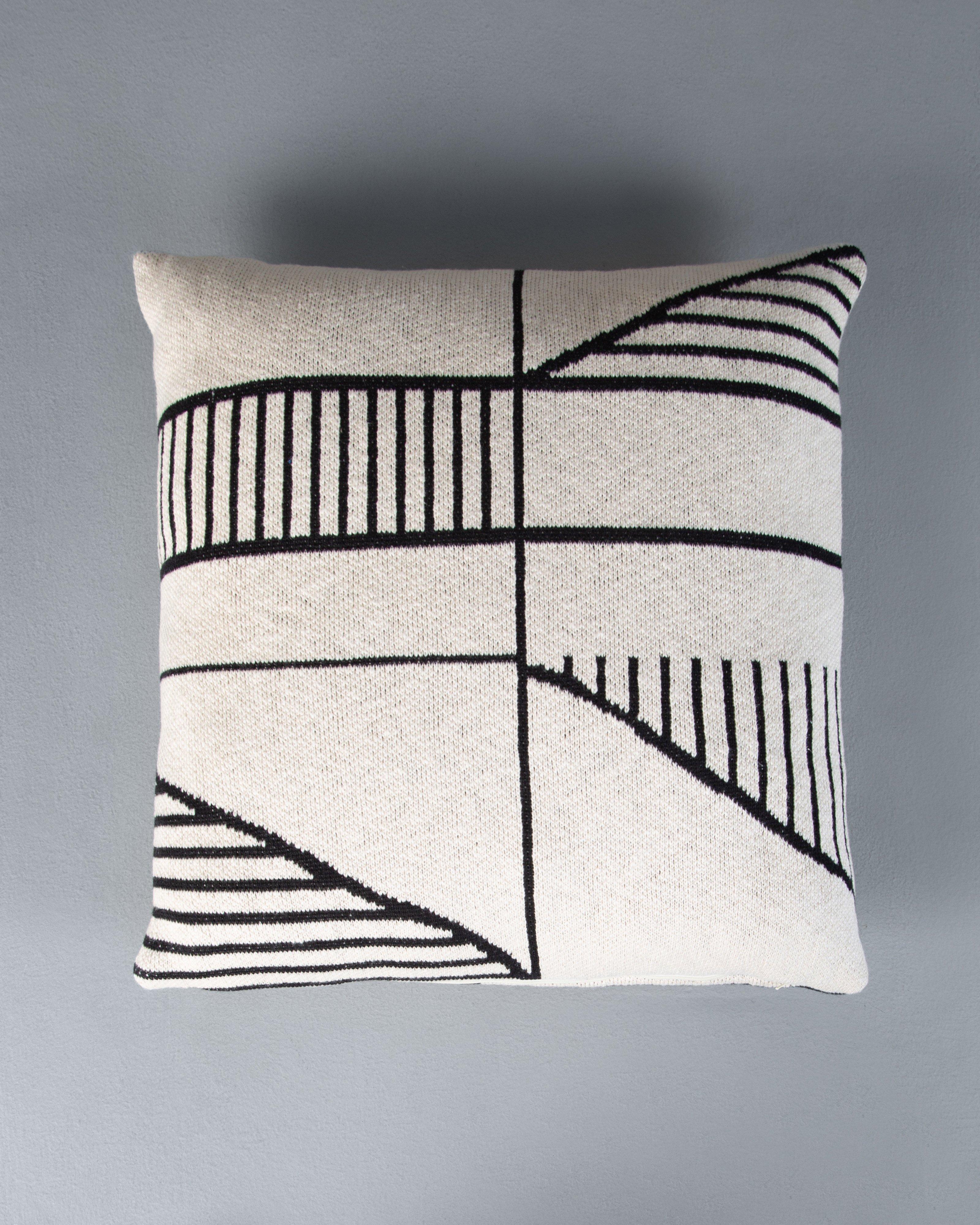 Lined Scatter Cushion -  Milk