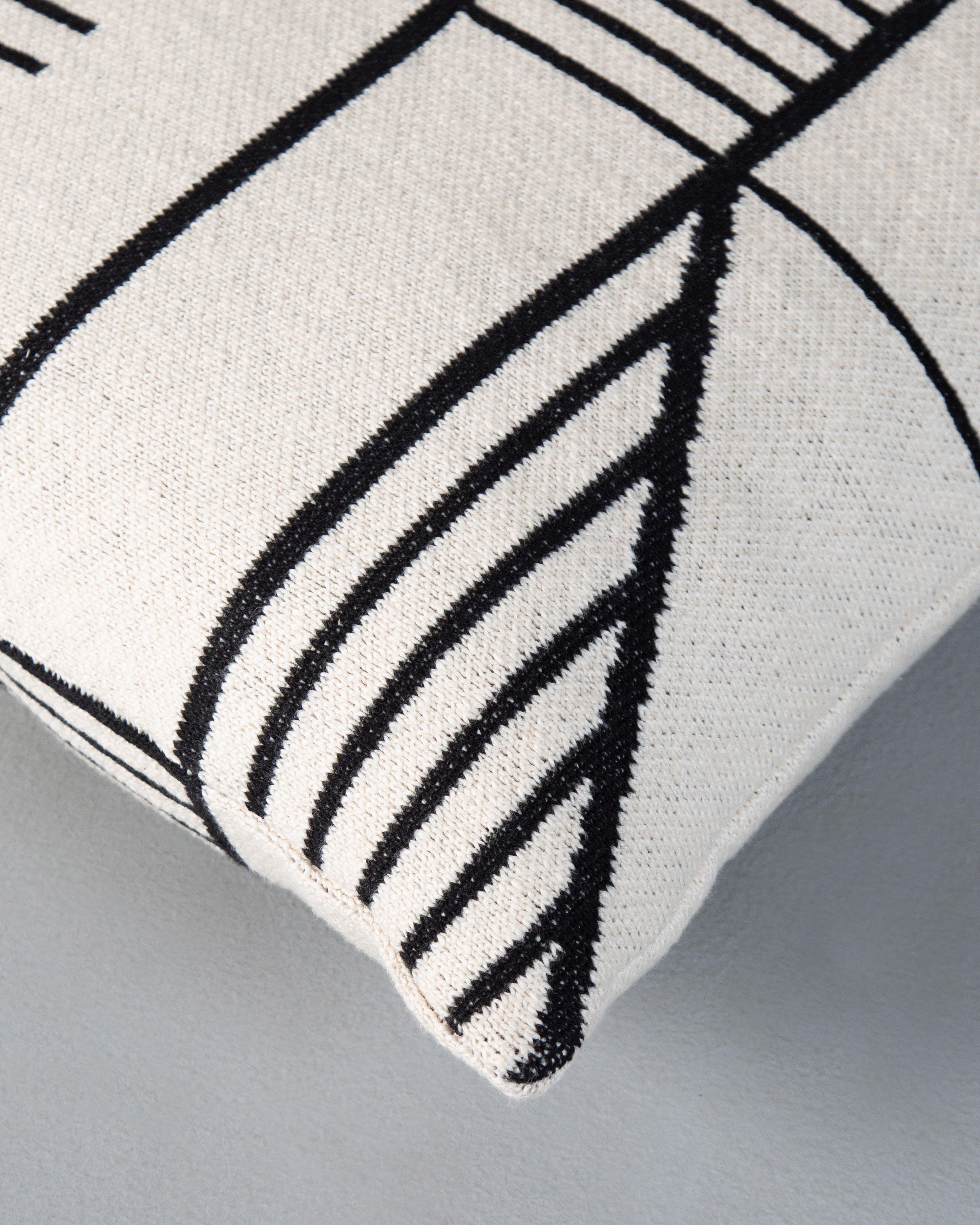 Lined Scatter Cushion -  Milk
