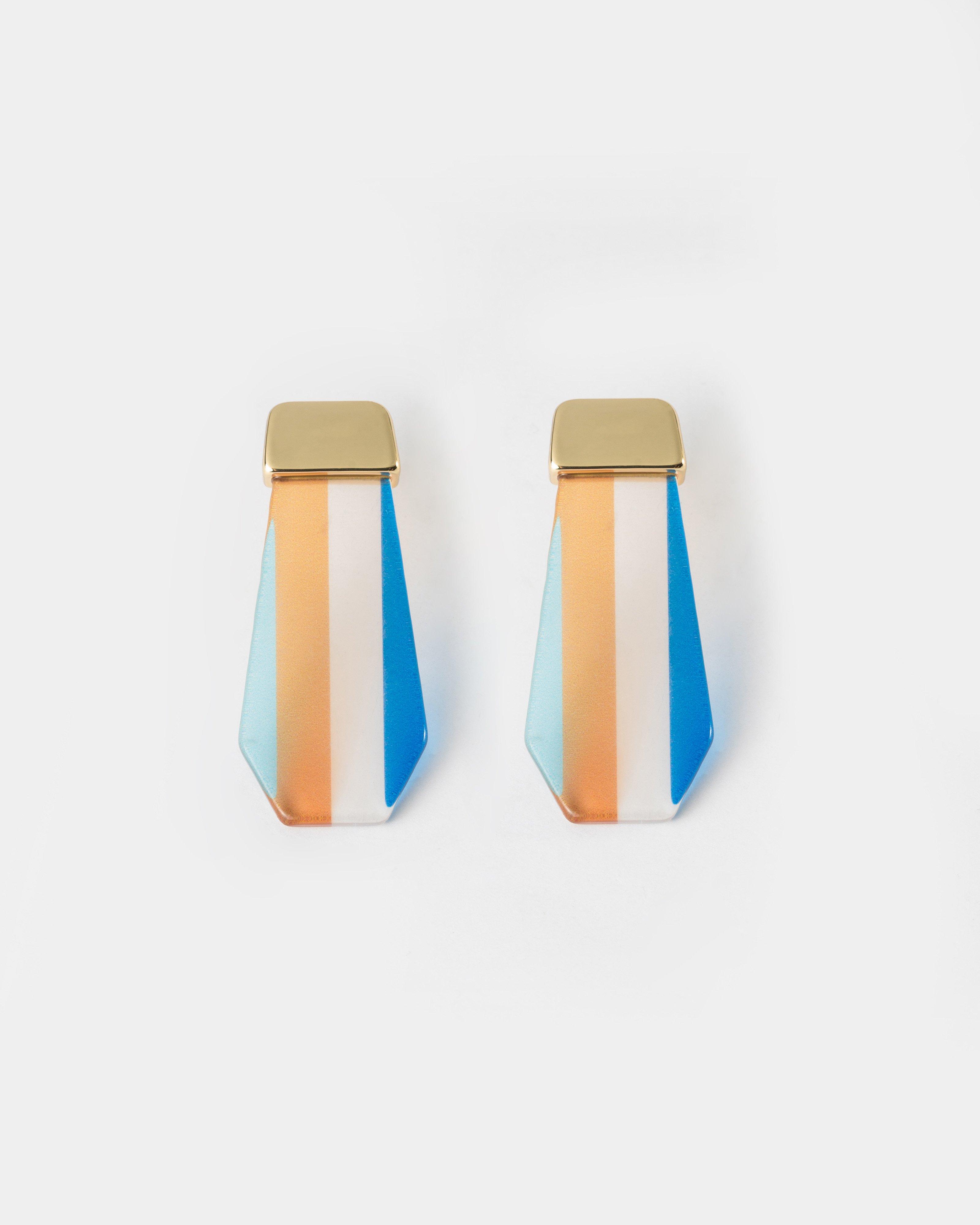 Stripe Resin Drop Earrings -  Assorted