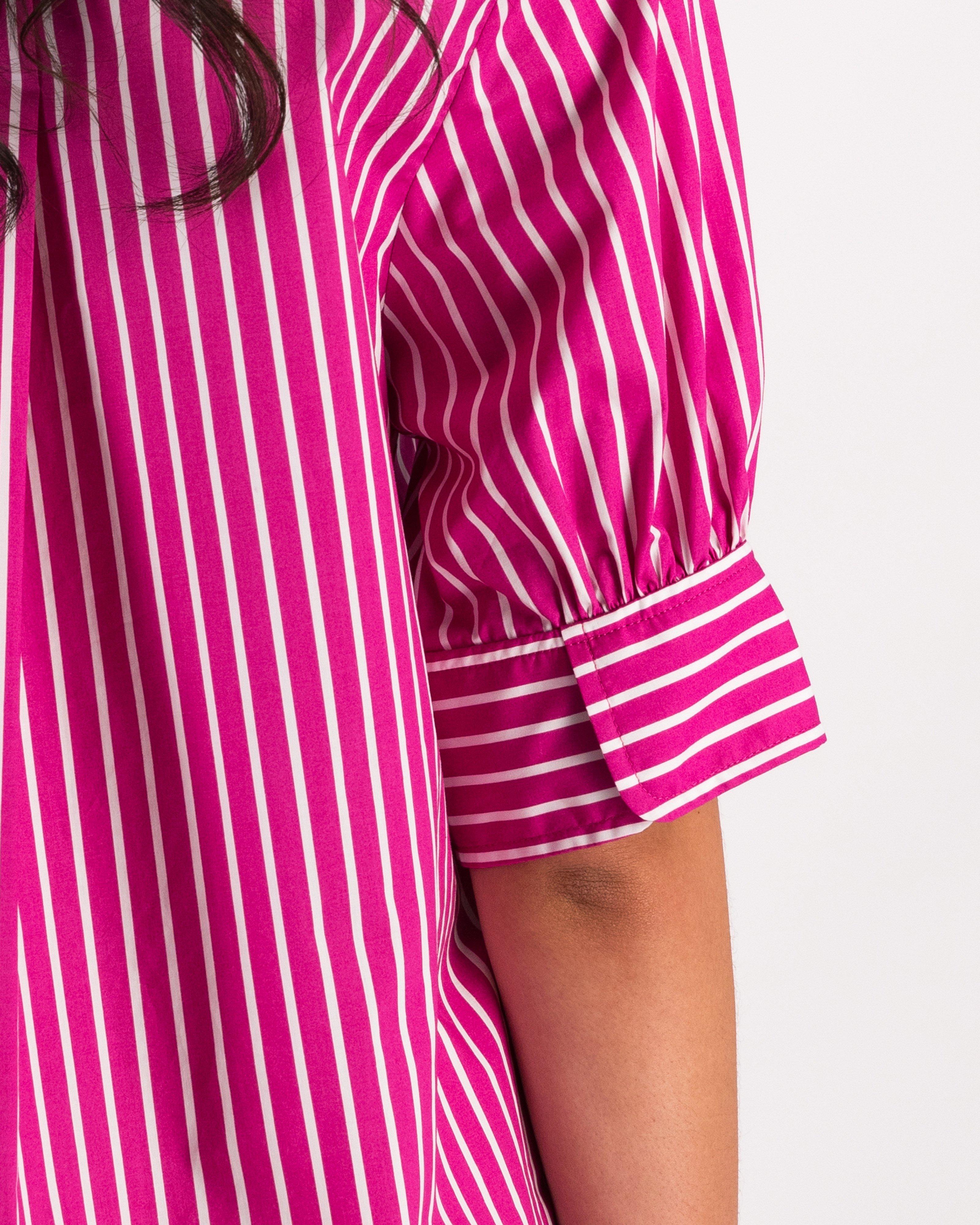 Opal Striped Shirt Dress -  Pink