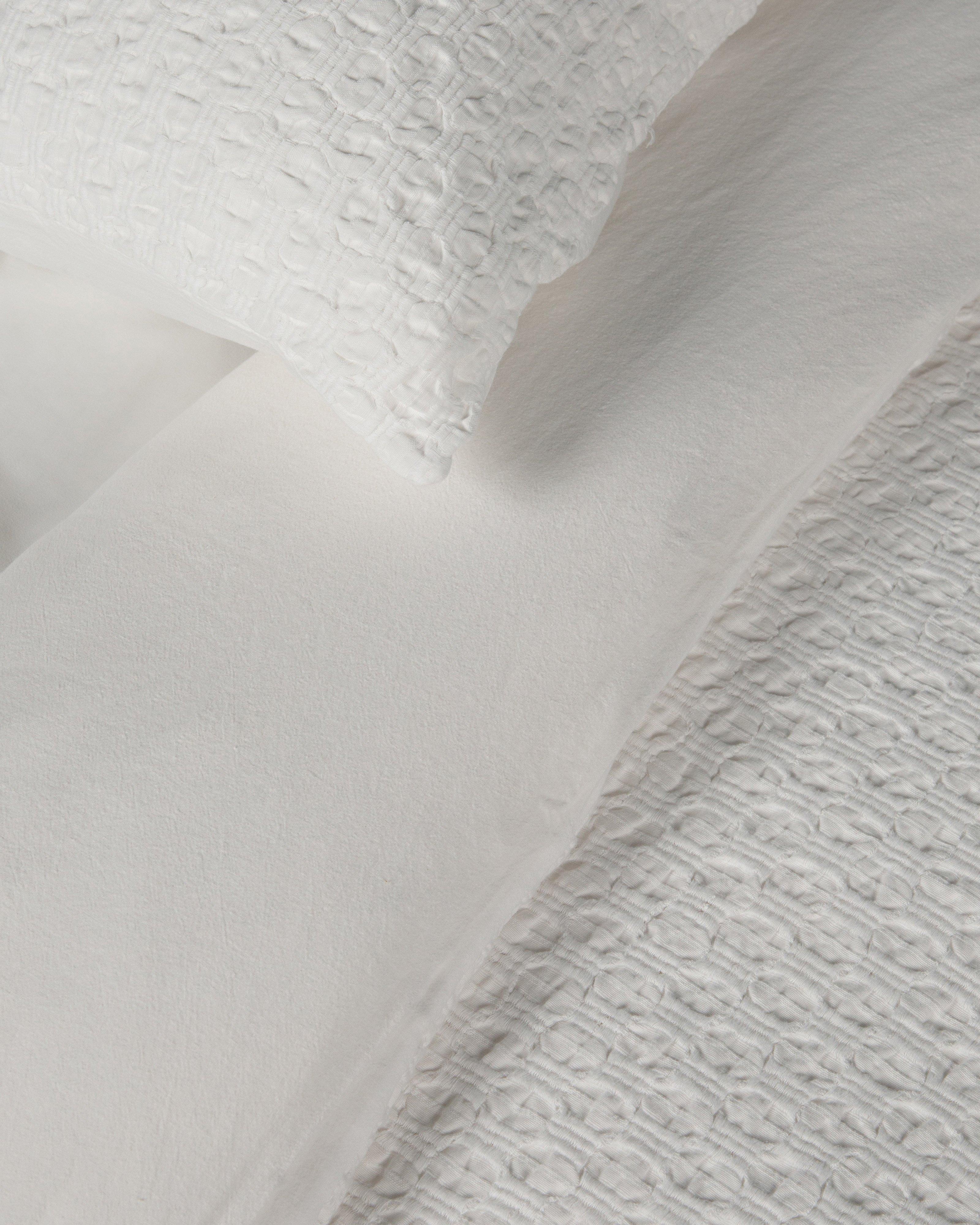 Ama Textured King Duvet and Pillow Set -  White
