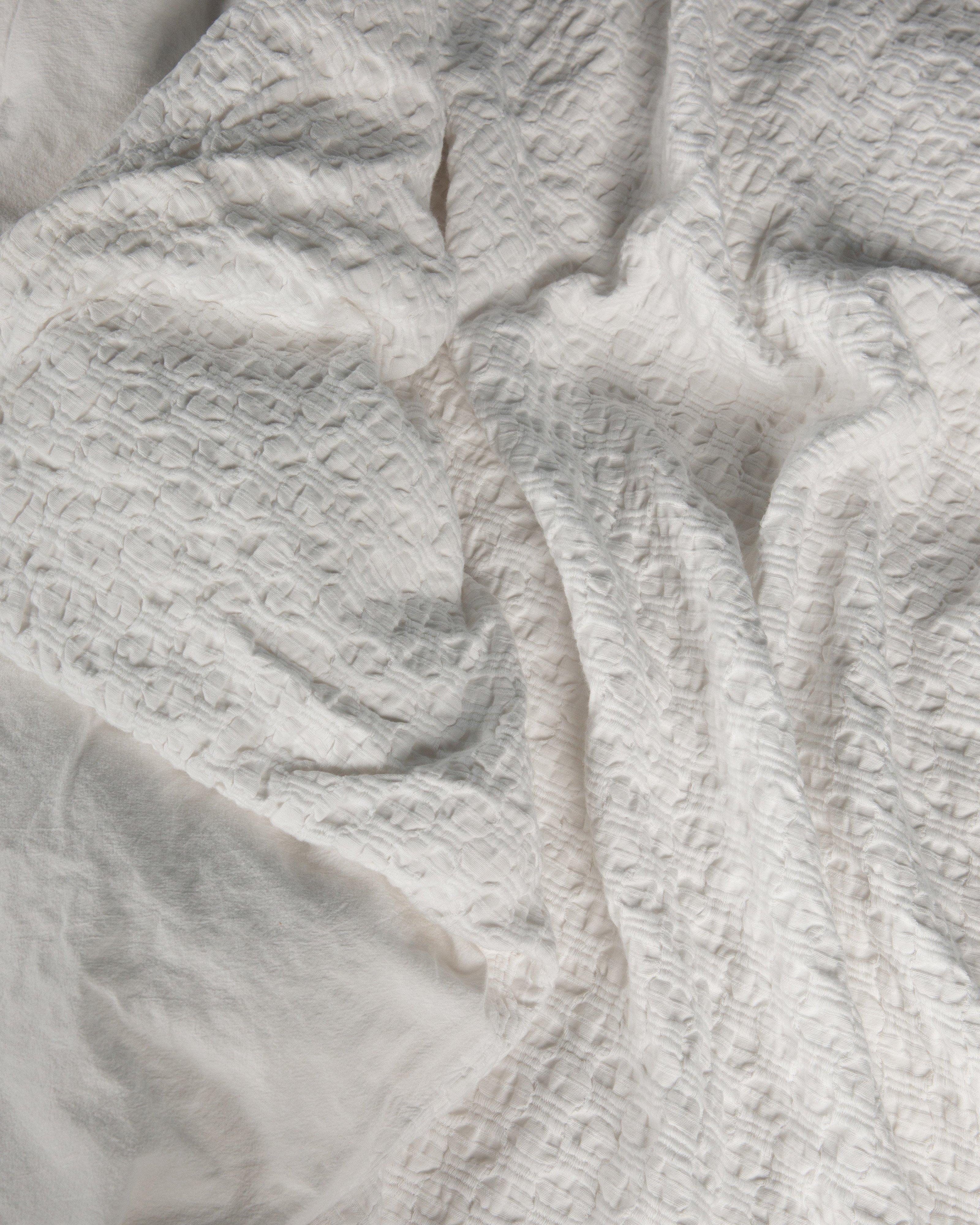Ama Textured King Duvet and Pillow Set -  White