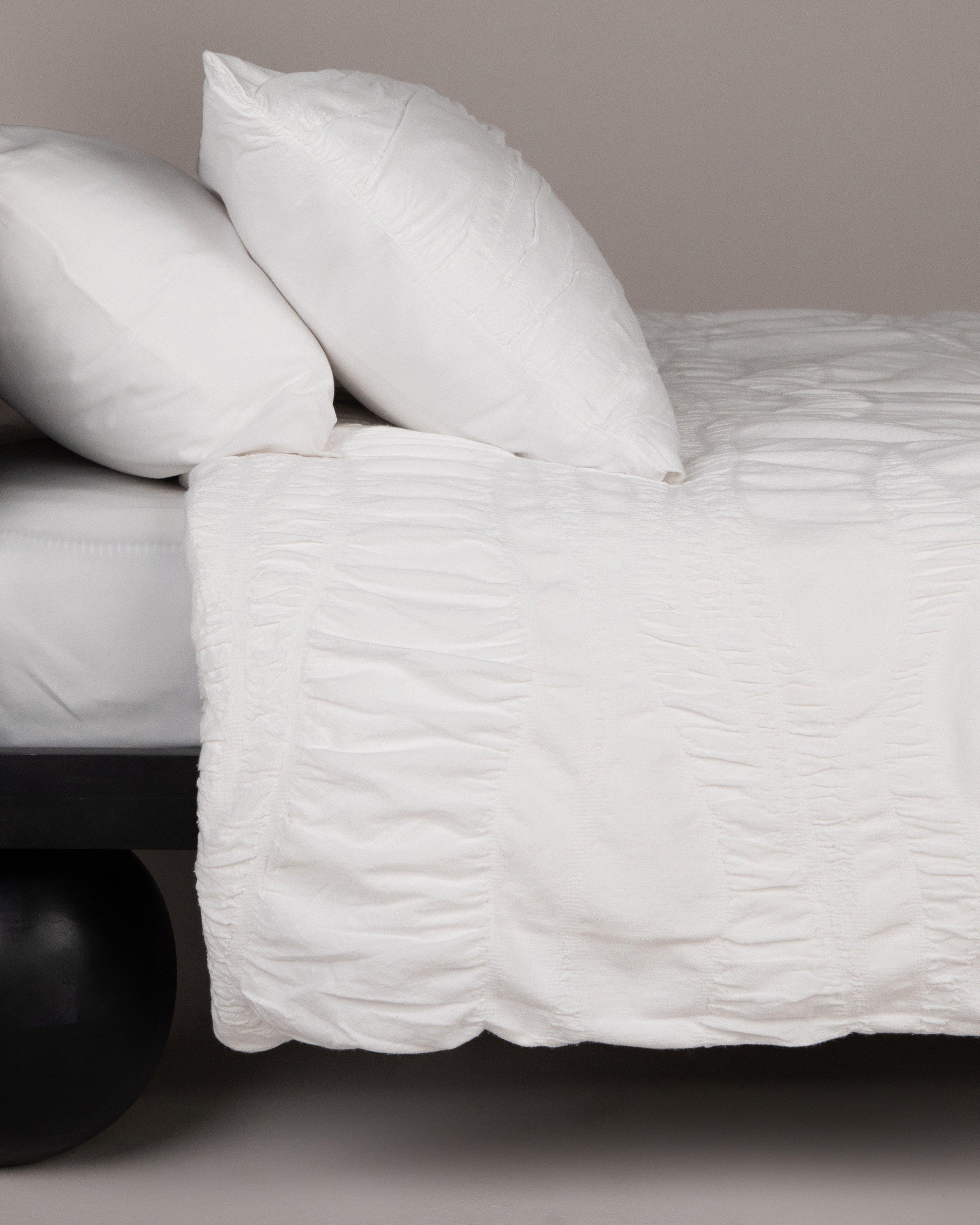 Ariel Textured King Duvet and Pillows Set -  White