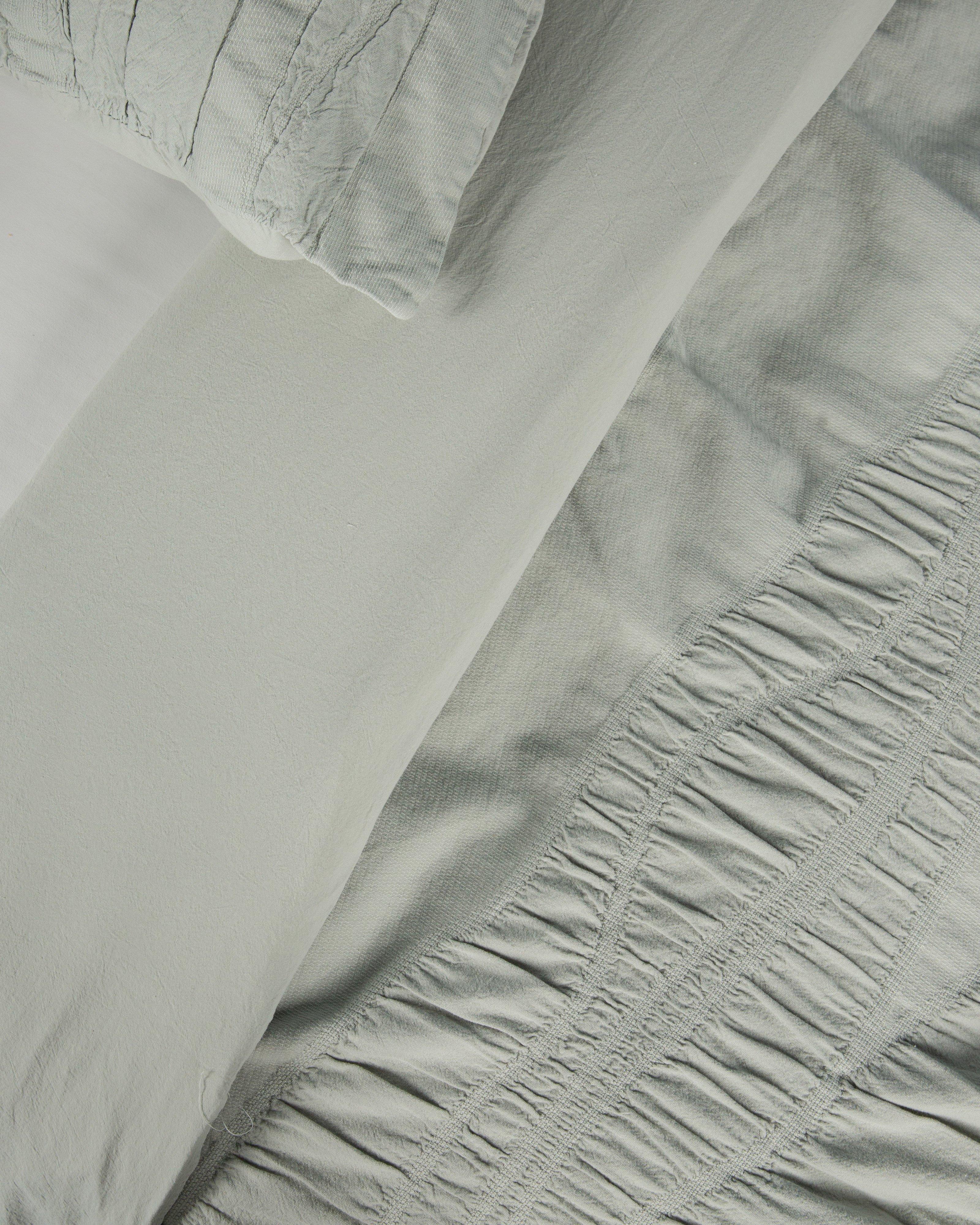 Ariel Textured King Duvet and Pillows Set -  Sage