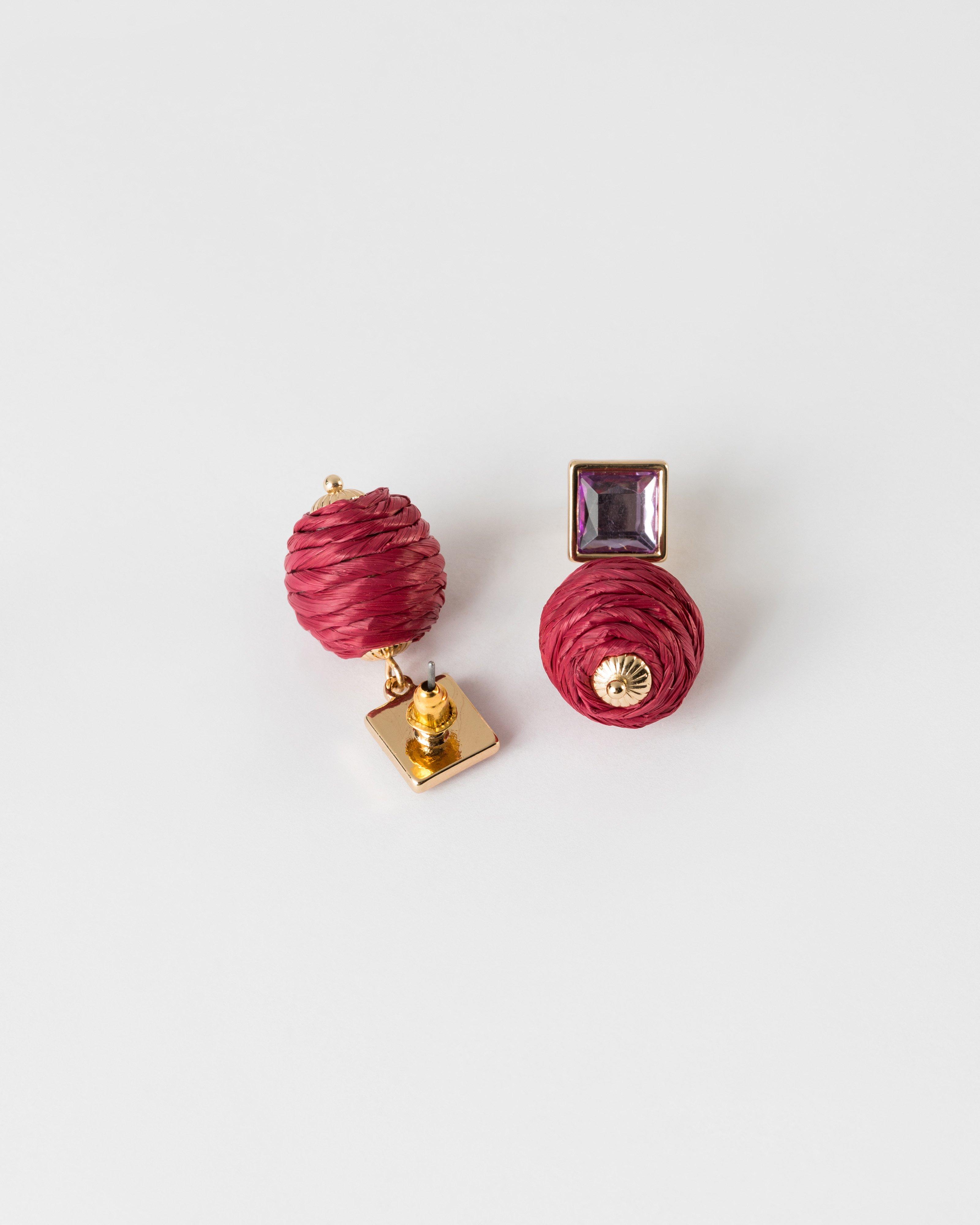 Stone & Raffia Ball Drop Earrings Poetry Clothing Store