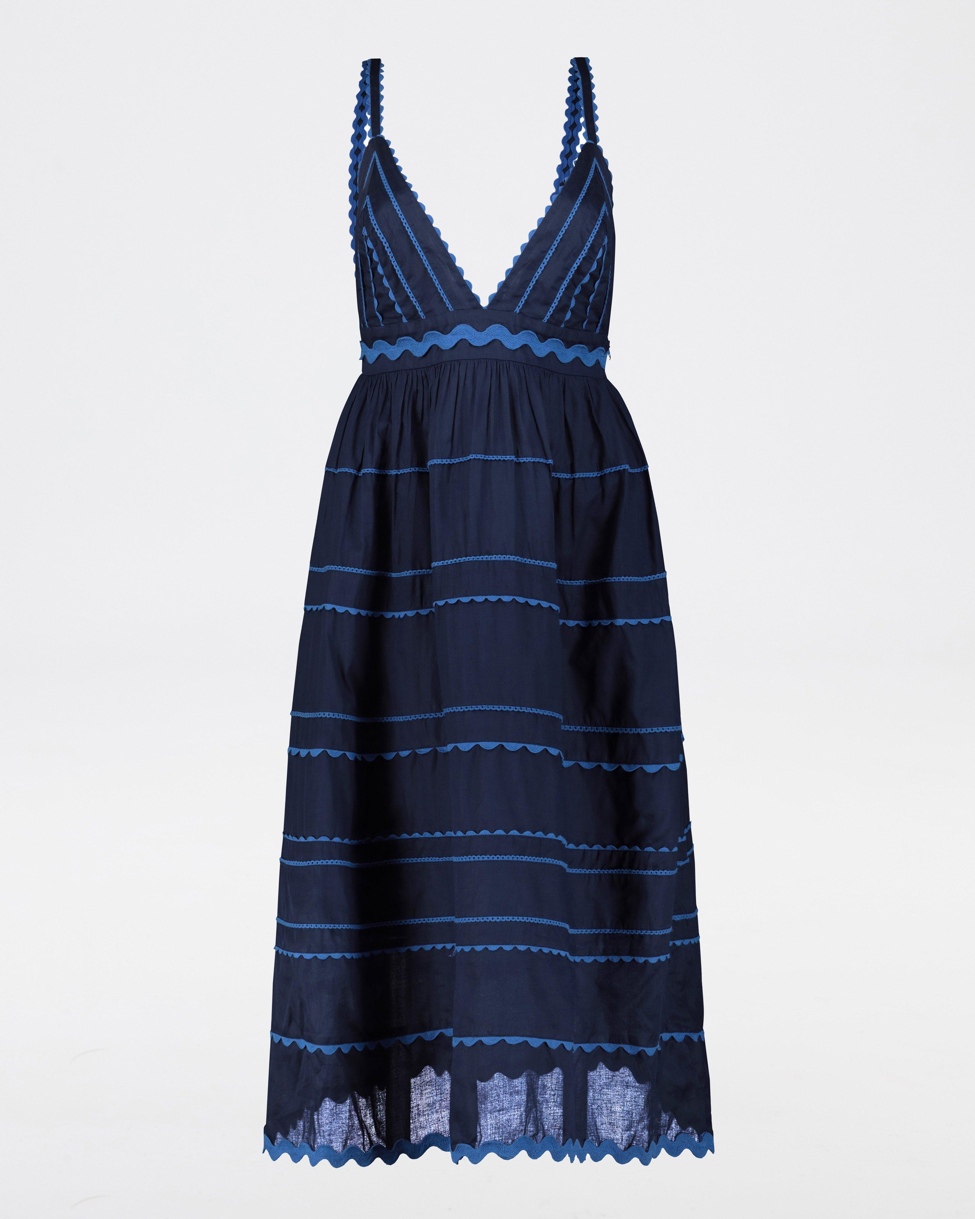 Eliza Tiered Dress -  Navy