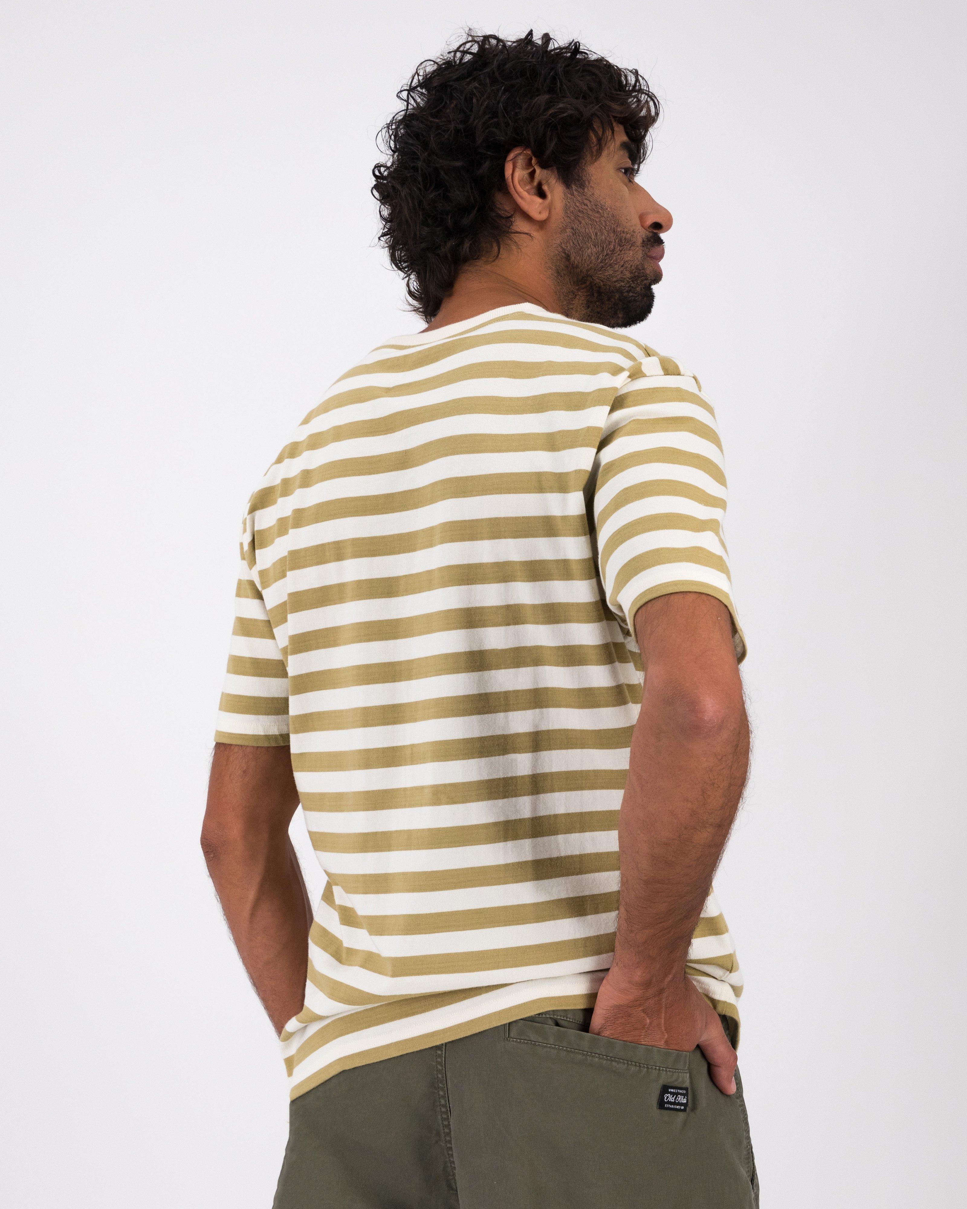 Old Khaki Men’s Charlie Stripe T-shirt -  Fatigue