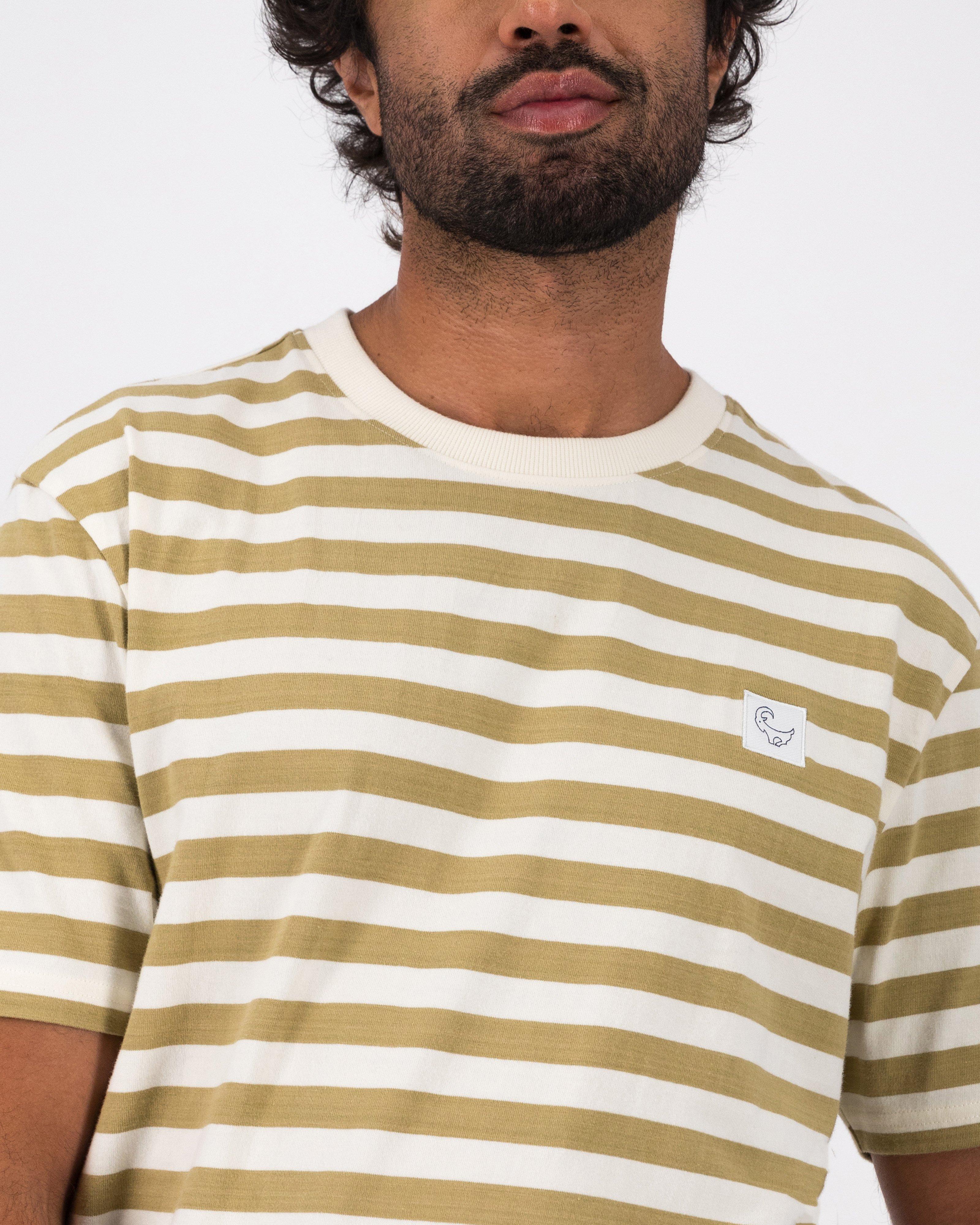 Old Khaki Men’s Charlie Stripe T-shirt -  Fatigue