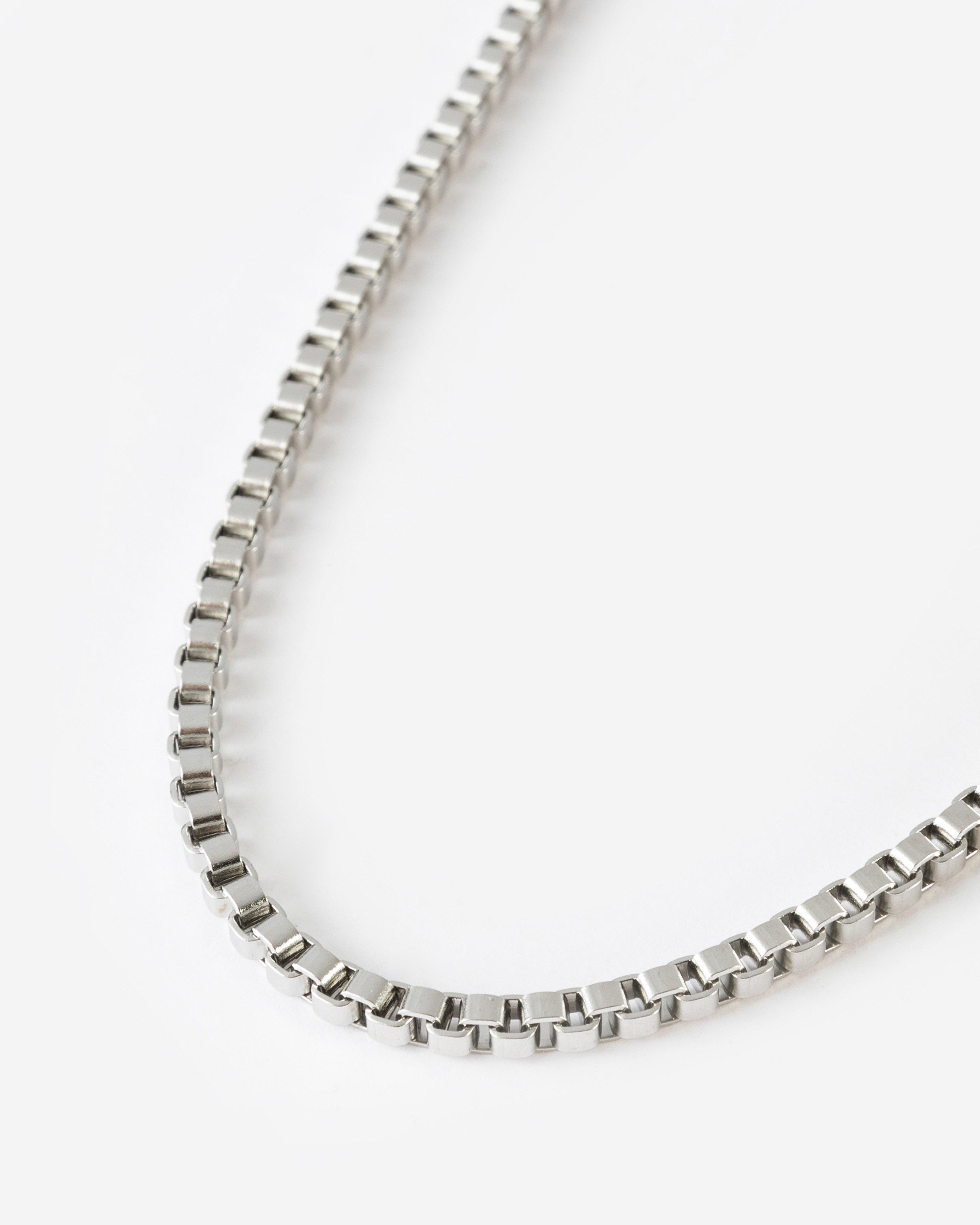 Men's Stainless Steel Rounded Chain Necklace -  Silver